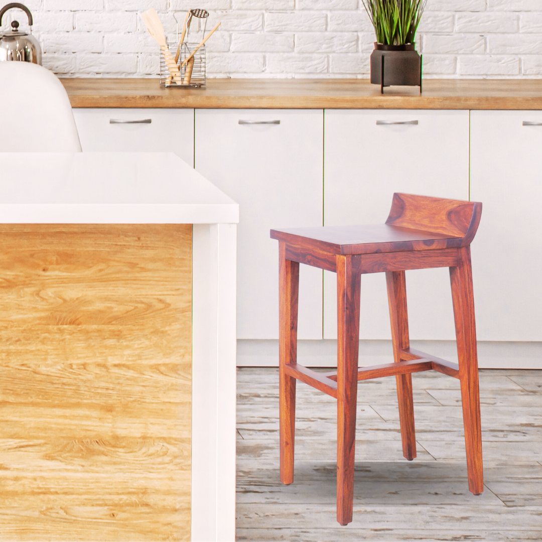 ARENA Bar Stool Sheesham Wood Light Honey Brown Finish