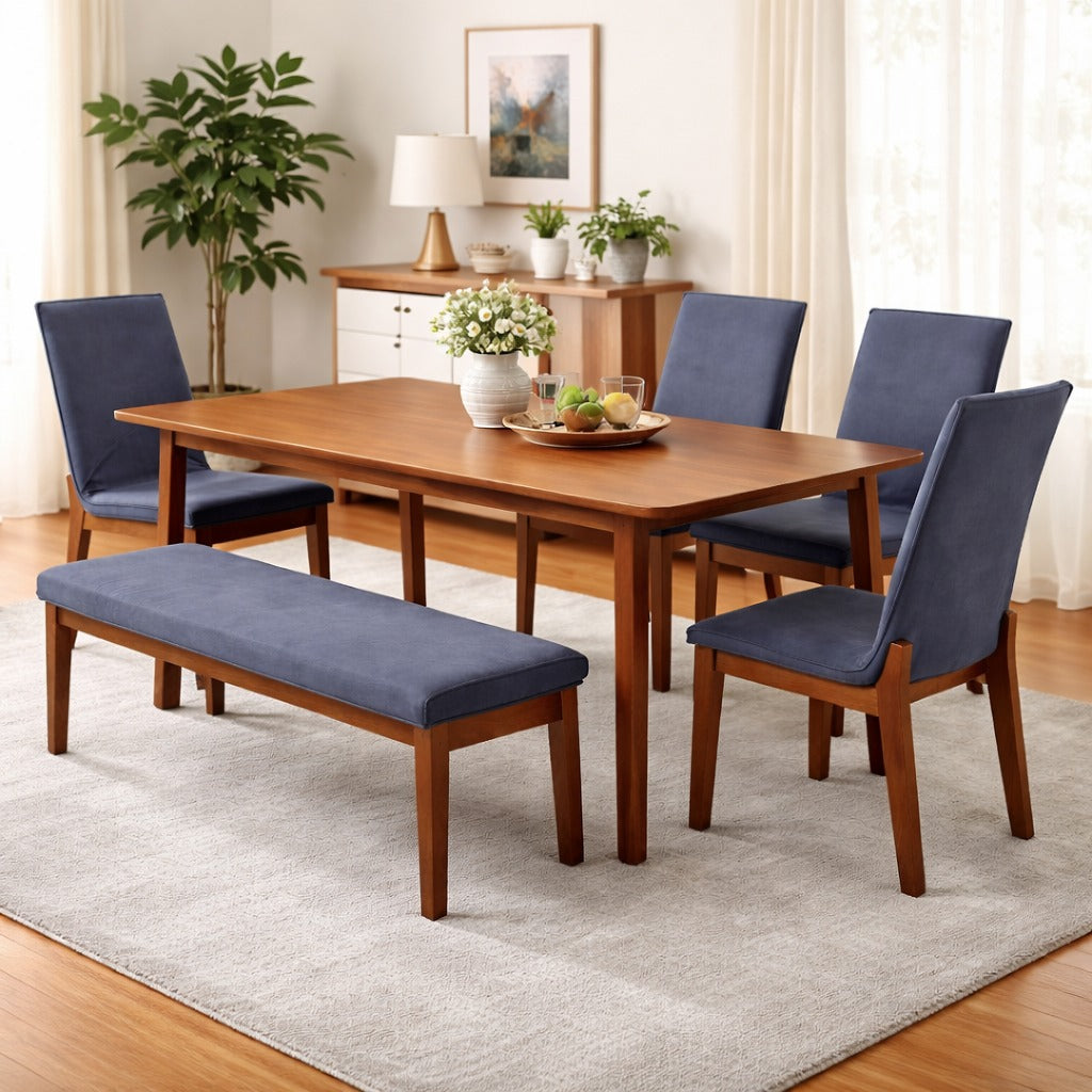 ARENA DINING SET HOUSTON 407 1+4+1 FAB GRANITE GREY  RUBBER WOOD ARENA