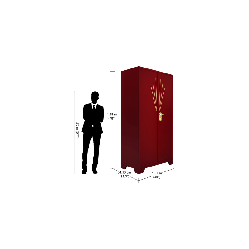 GODREJ CENTURION 2 Door Steel Almirah Led, Burgundy Color