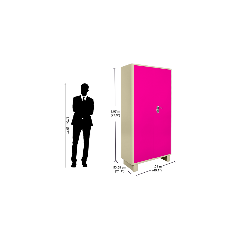 GODREJ Wardrobe H1 Led, Tex Deep Pink