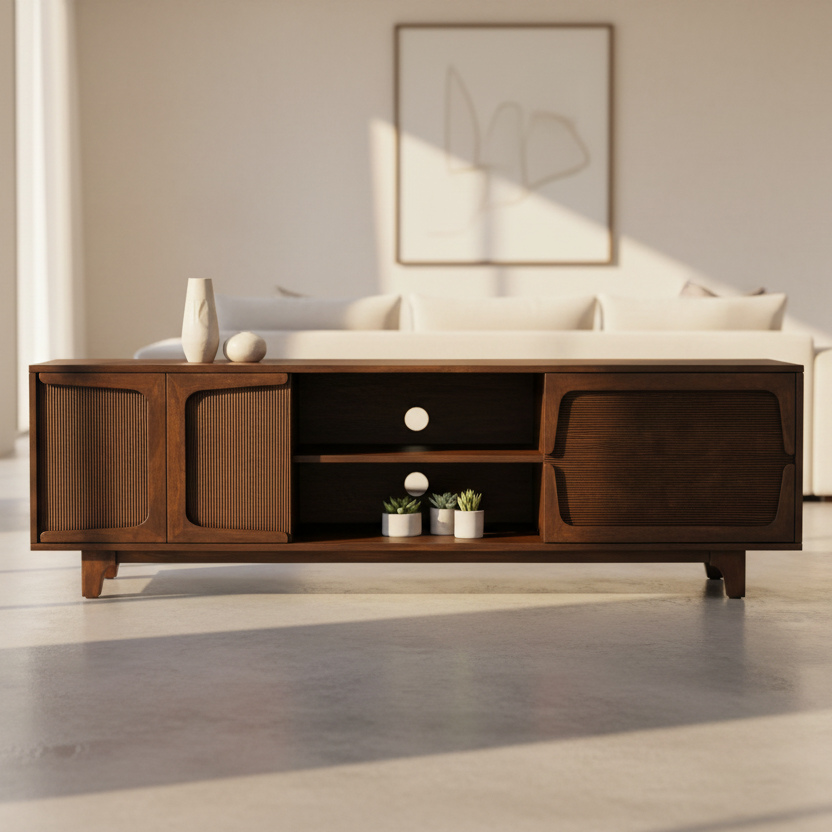 ARENA TV CABINATE 2DR 2 DWR R2286 REED WENGE BROWN ARENA