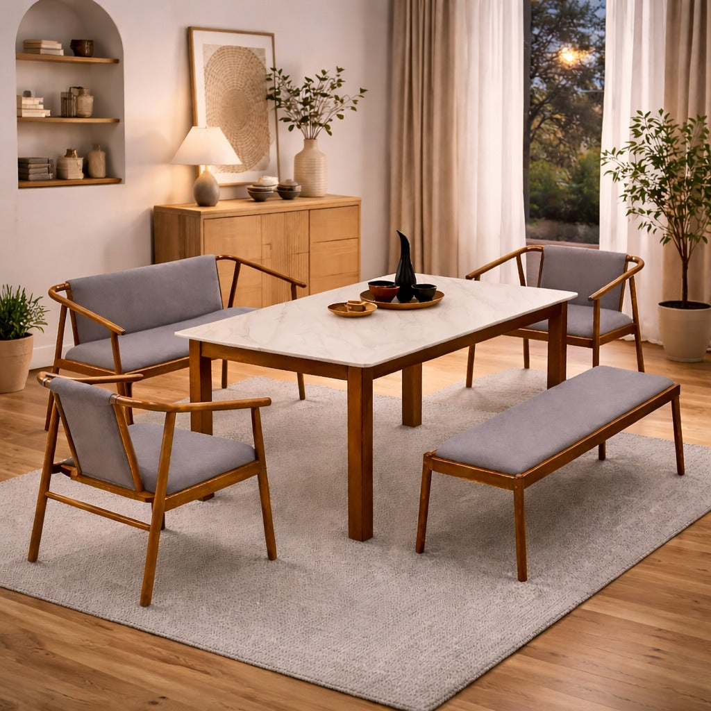 ARENA DINING SET CAPRI 456 1+2+2+1 FAB DARK  GREY ARENA