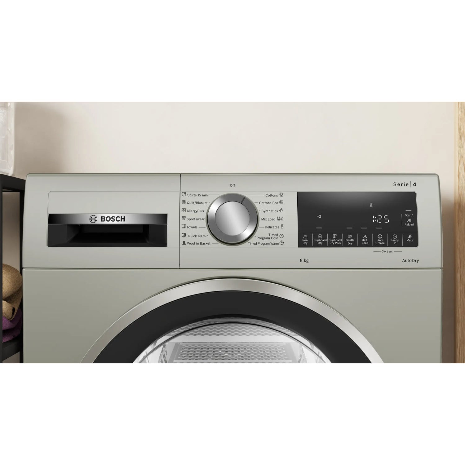 BOSCH Series 4 condenser Tumble  Cloth Dryer inox WPG23108IN 8 KG Silver