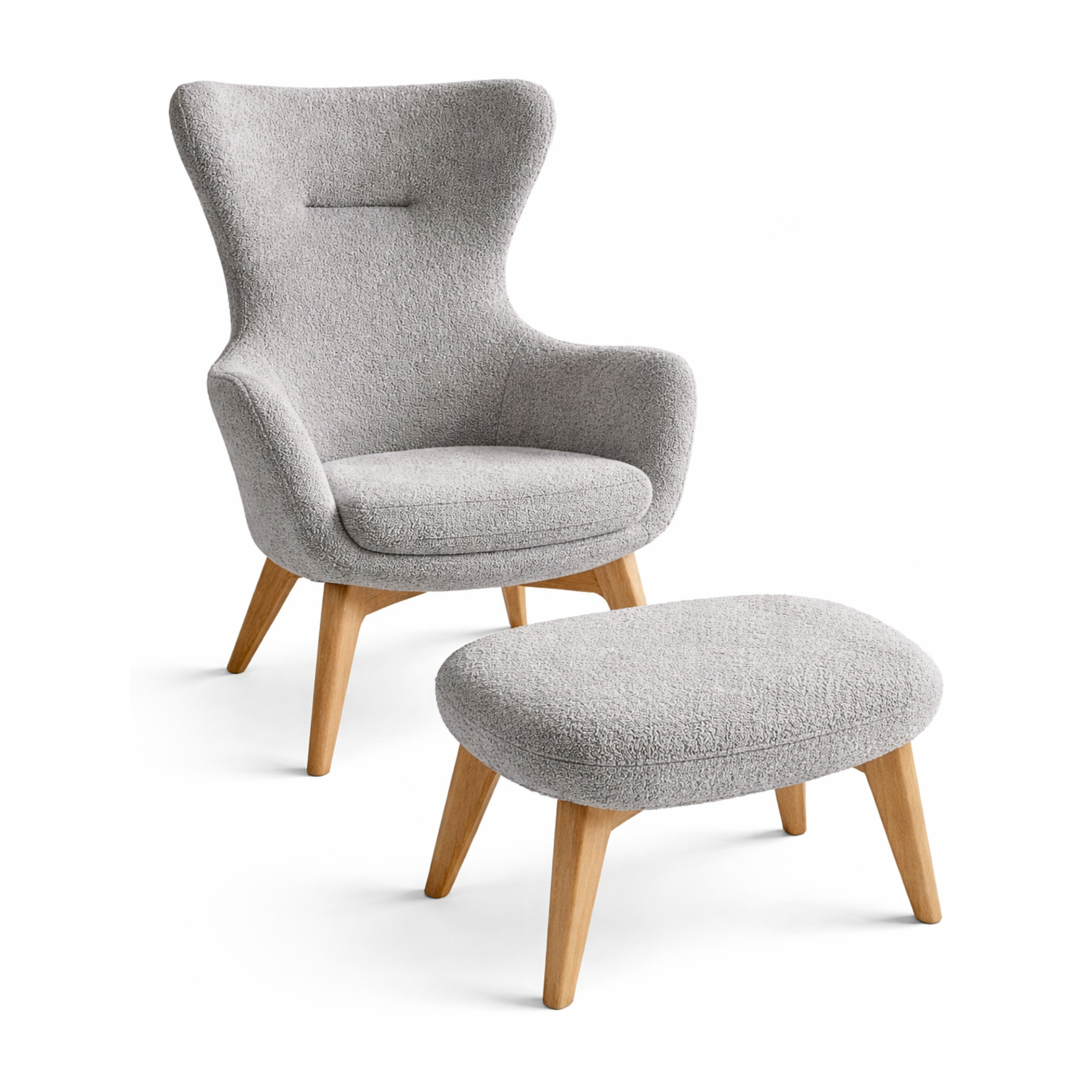 KING CHAIR WITH PUFF GREY ARENA