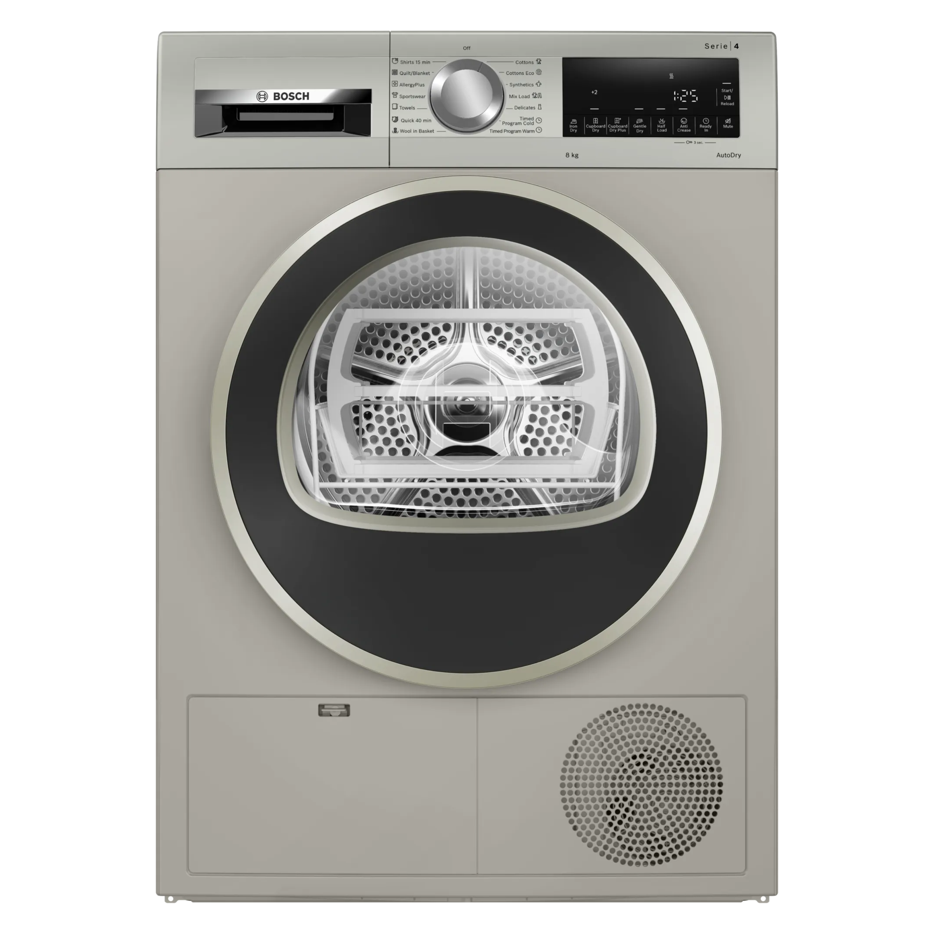 BOSCH Series 4 condenser Tumble  Cloth Dryer inox WPG23108IN 8 KG Silver