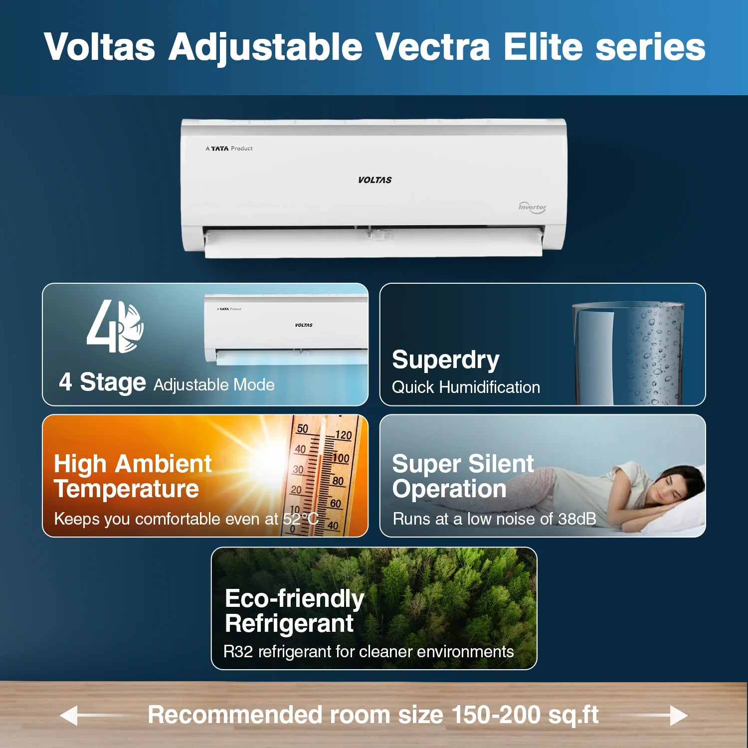 VOLTAS Air Conditioner SAC 243V VECTRA ELITE INVERTOR AC 2 TON