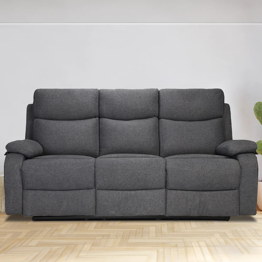 ARENA THREE SEATER RECLINER CURVE MANUAL FABRIC GREY ARENA