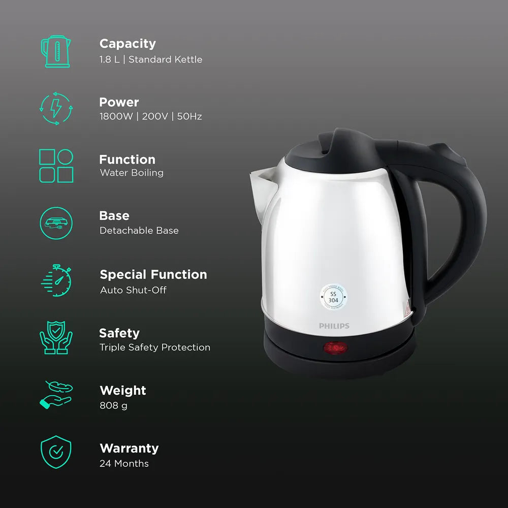 PHILIPS HD9383 Electric Kettle (1.8 L, Black)