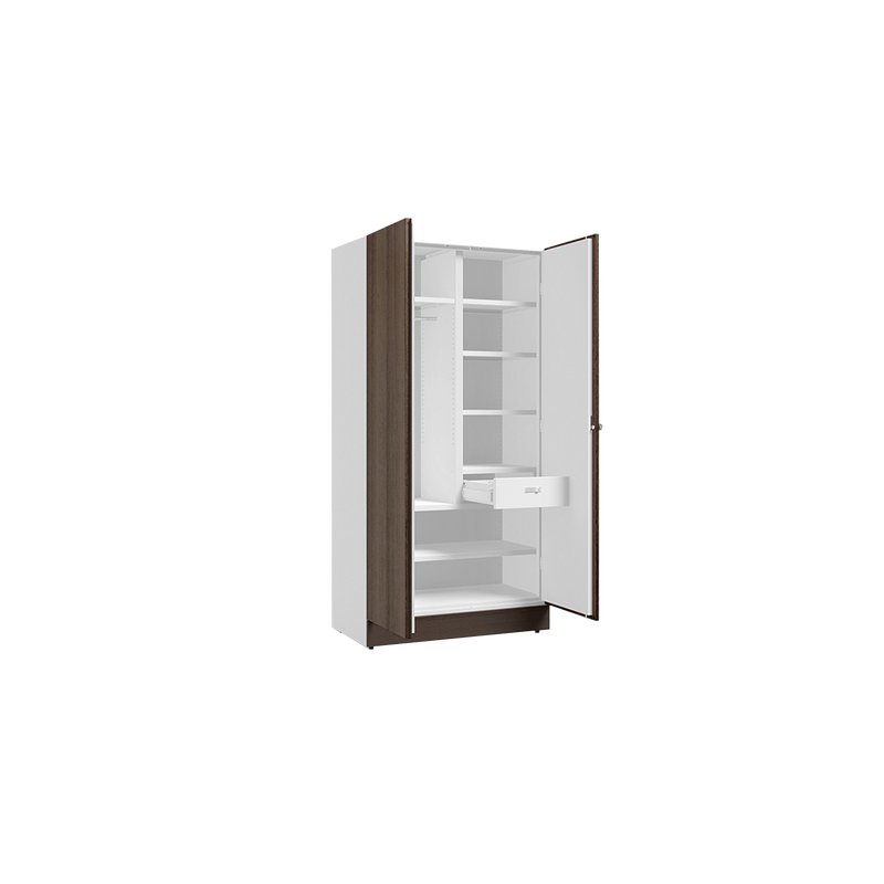 Auraline® Women Basic Steel Almirah 2 Door, Walnut Color