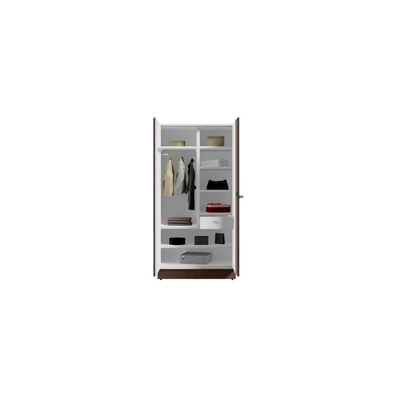Auraline® Women Basic Steel Almirah 2 Door, Walnut Color