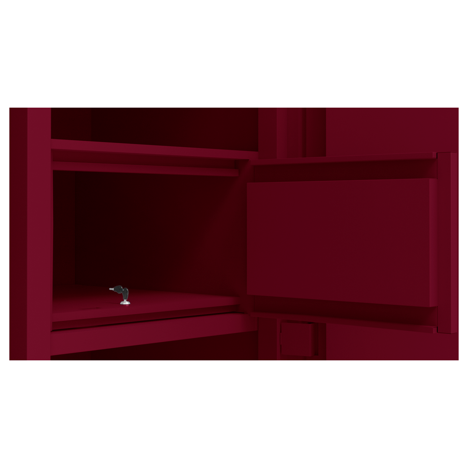 Aceline 2 Door Steel Almirah Half Locker, Berry Red
