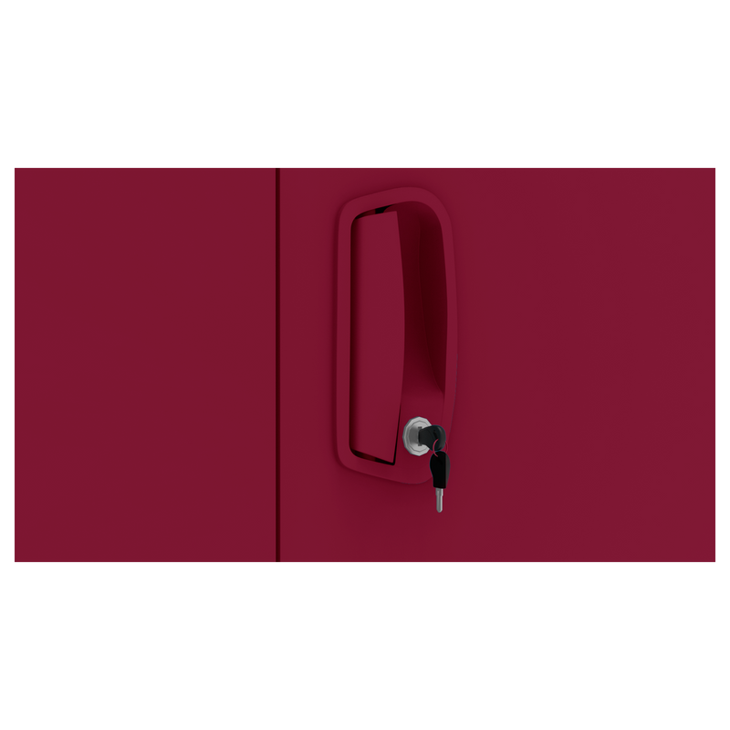 Aceline 2 Door Steel Almirah Full Locker, Berry Red