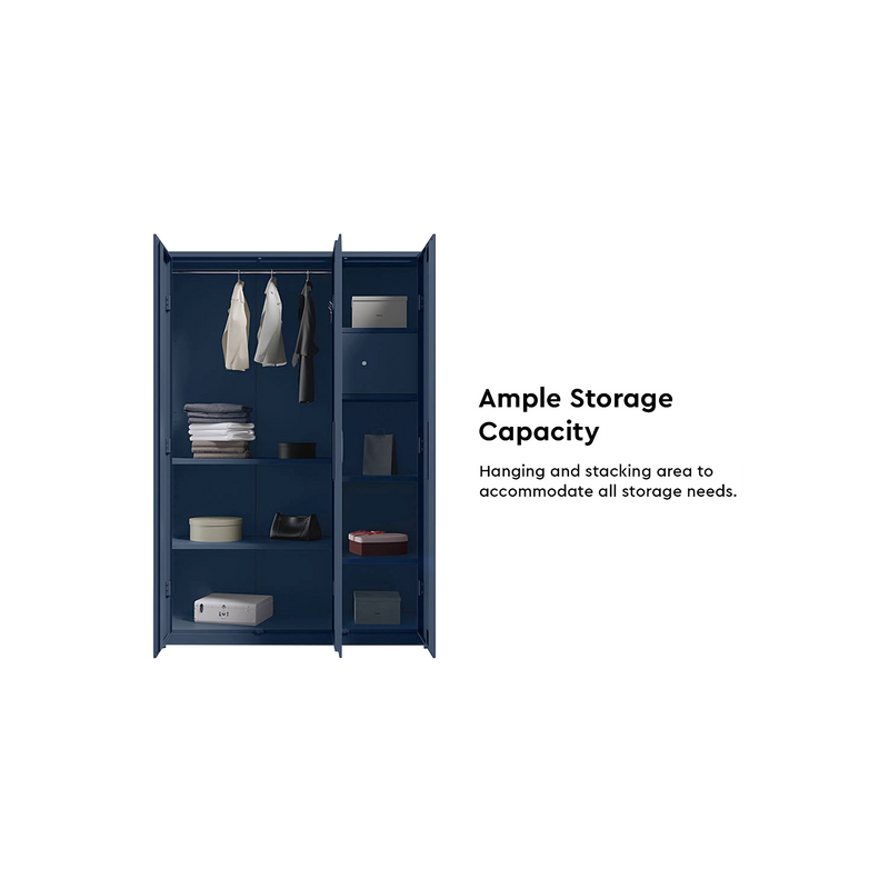 Neolite 3 Door Steel Almirah CRCA Steel, Denim Blue
