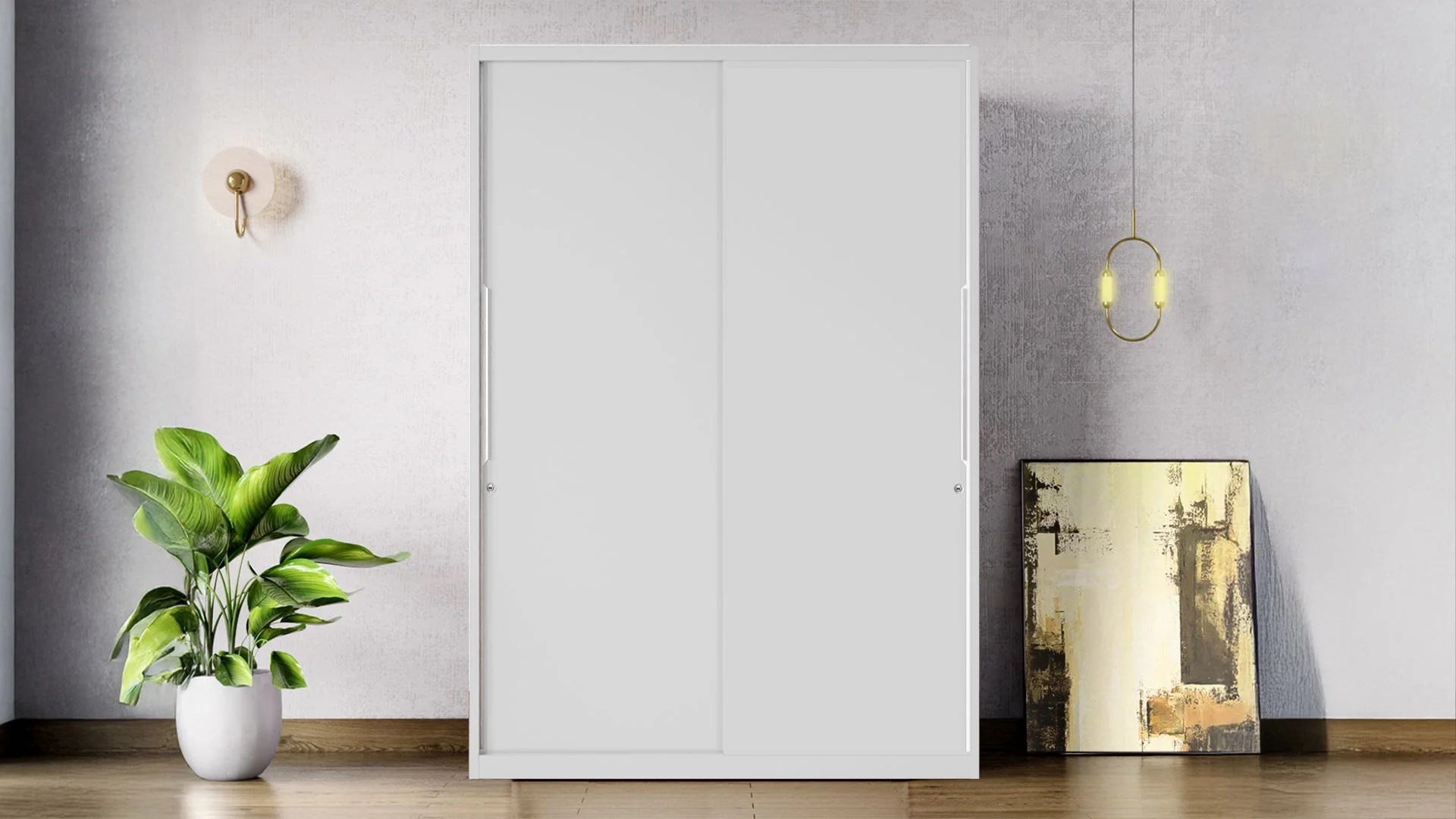 GODREJ 2-DOOR WARDROBE SLIDE N STORE TEX BOND WHITE PRO