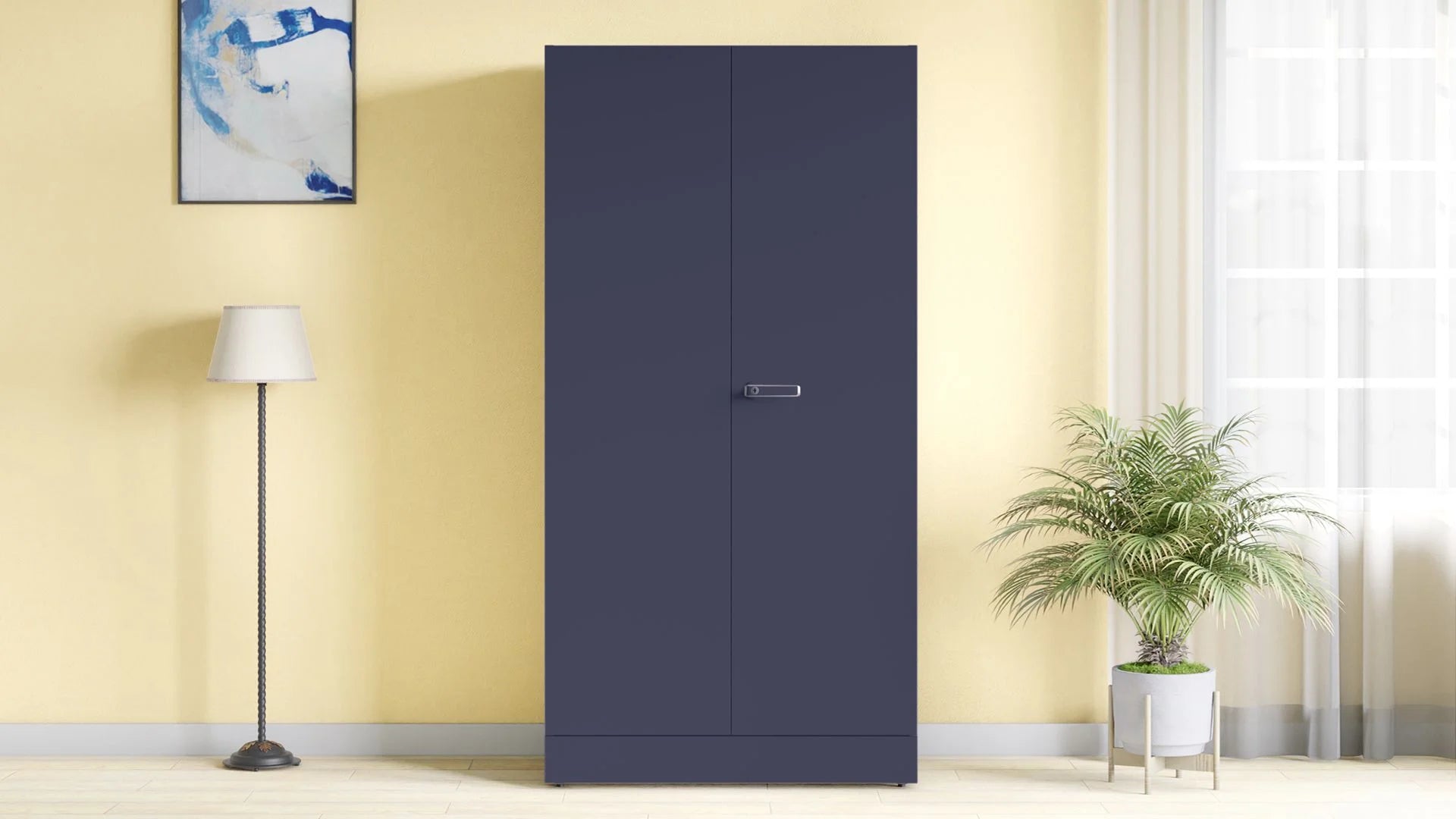 GODREJ 2 DOOR WARDROBE AURALINE WOMEN BASIC WHT NAVY BLUE GODREJ