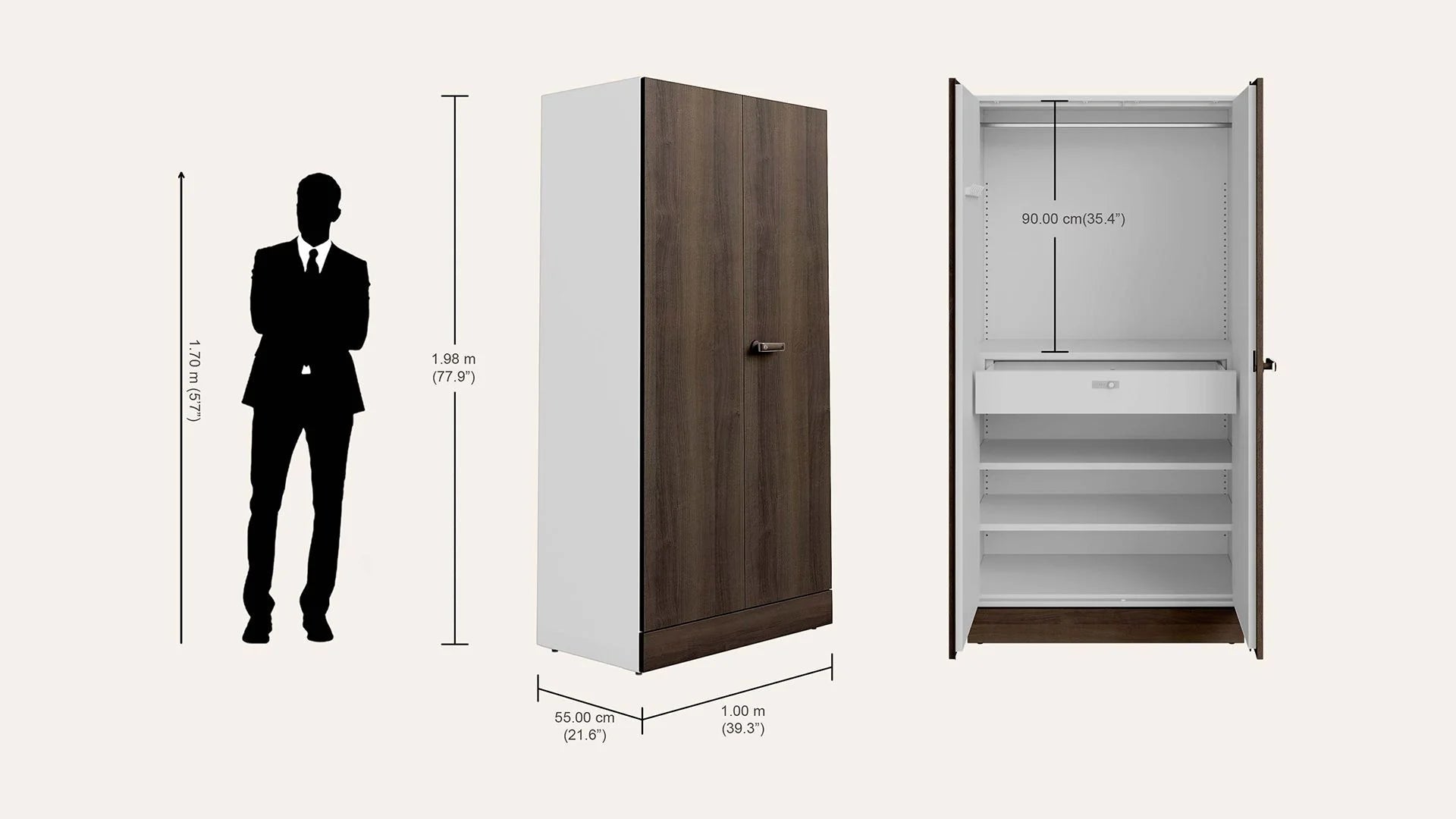 GODREJ Auraline® Men Walnut Basic Steel Almirah GODREJ