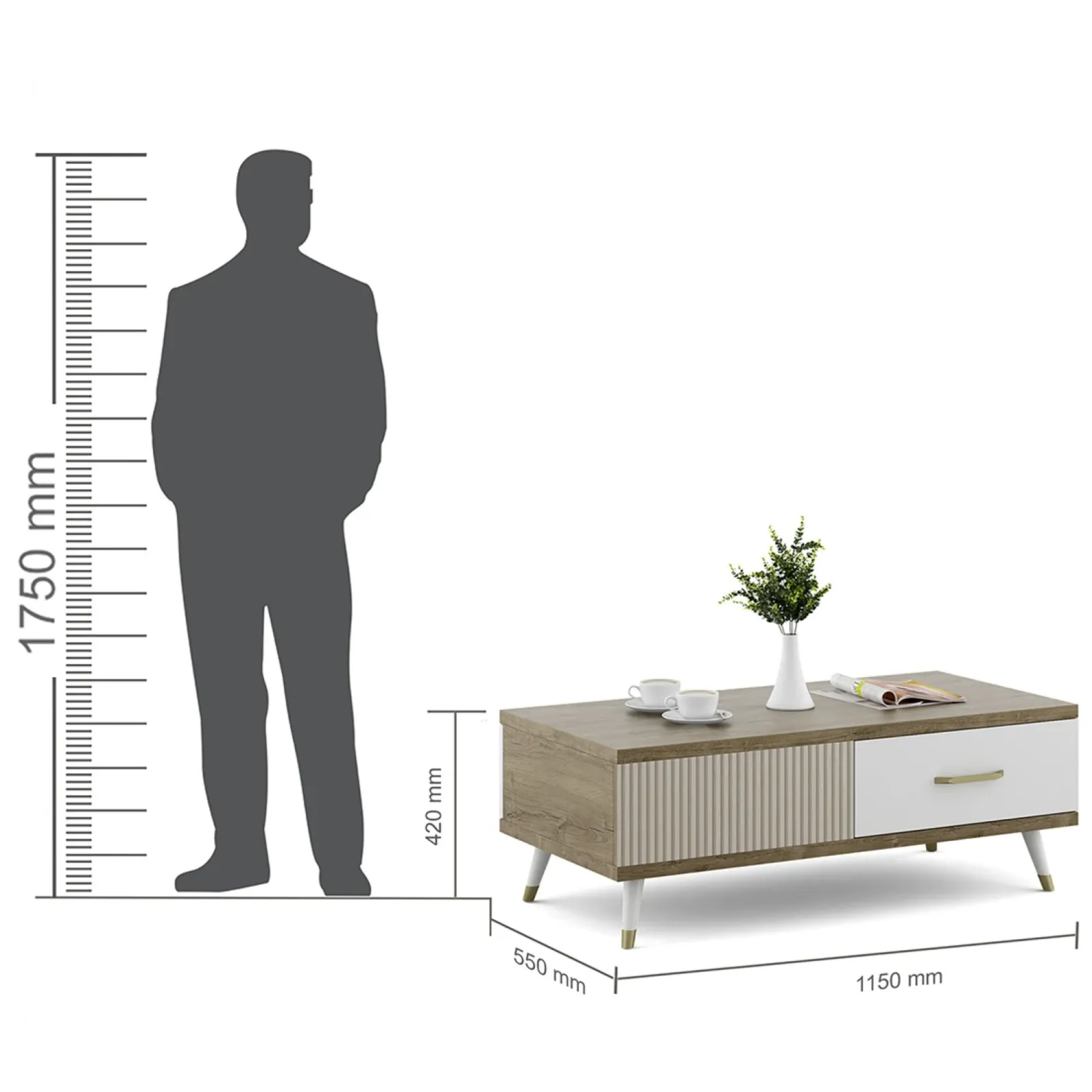 SW CENTER TABLE STANLEY-KINGSTON WHITE SPACEWOOD