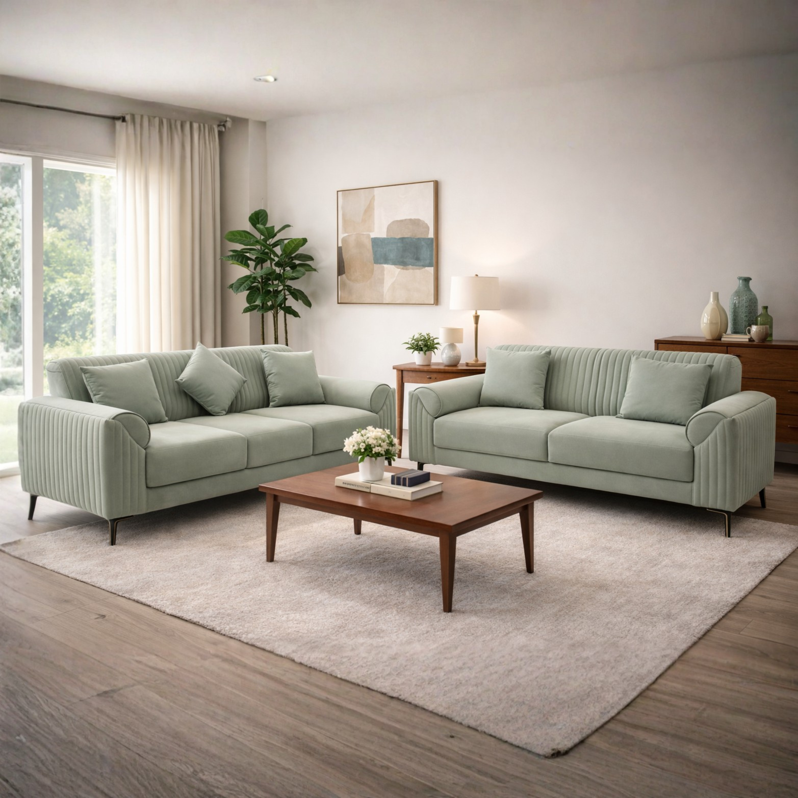 OONA Ocean Sofa Set (3+2) Light Blue OoNA