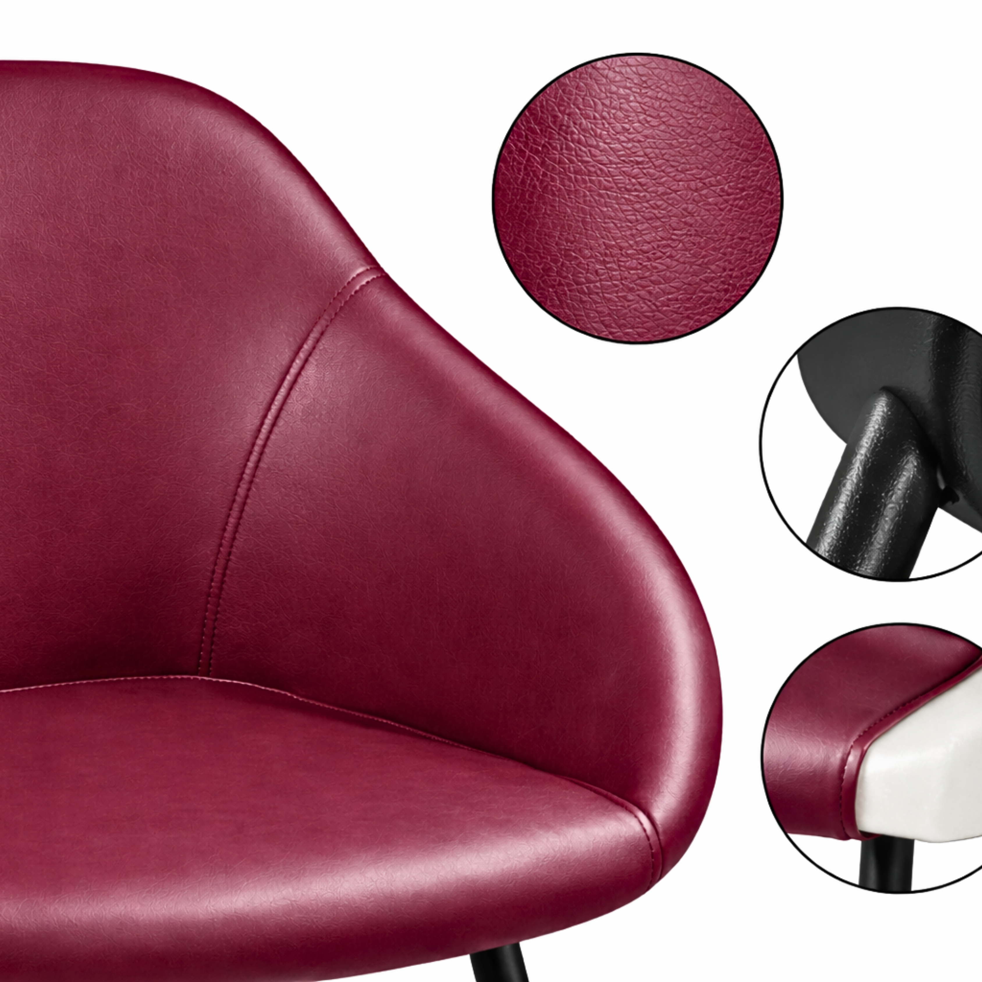 CHAIR DUNE-LEATHERETTE FINISH MS PWCD US SWAGE LEGS BLACK ARENA