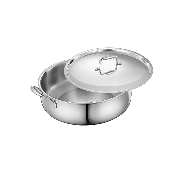 SHRI & SAM JHC-3-48-280 SS COOKWARE TRIPLY HM BRY POT 28CM LID SHRI & SAM