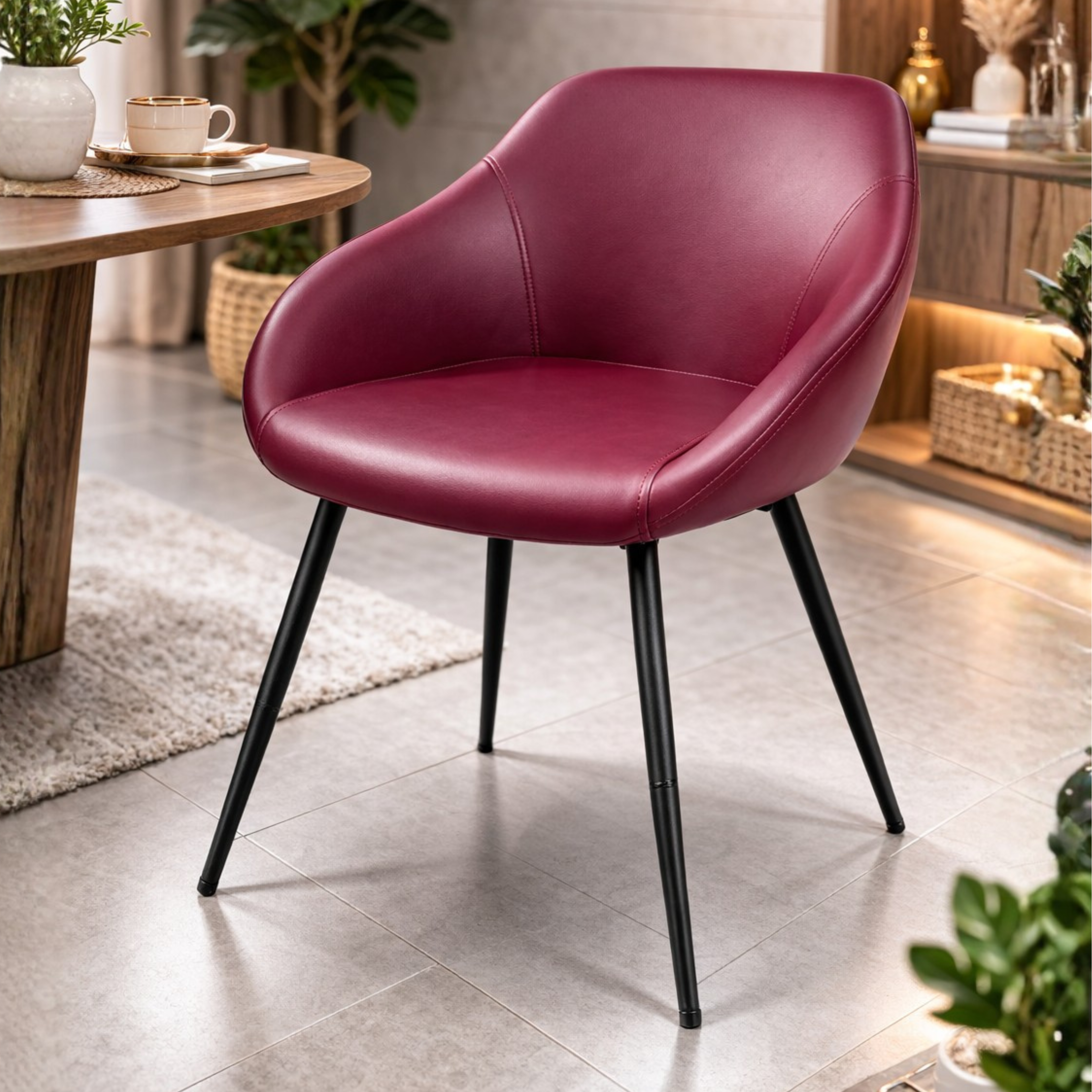 CHAIR DUNE-LEATHERETTE FINISH MS PWCD US SWAGE LEGS BLACK ARENA