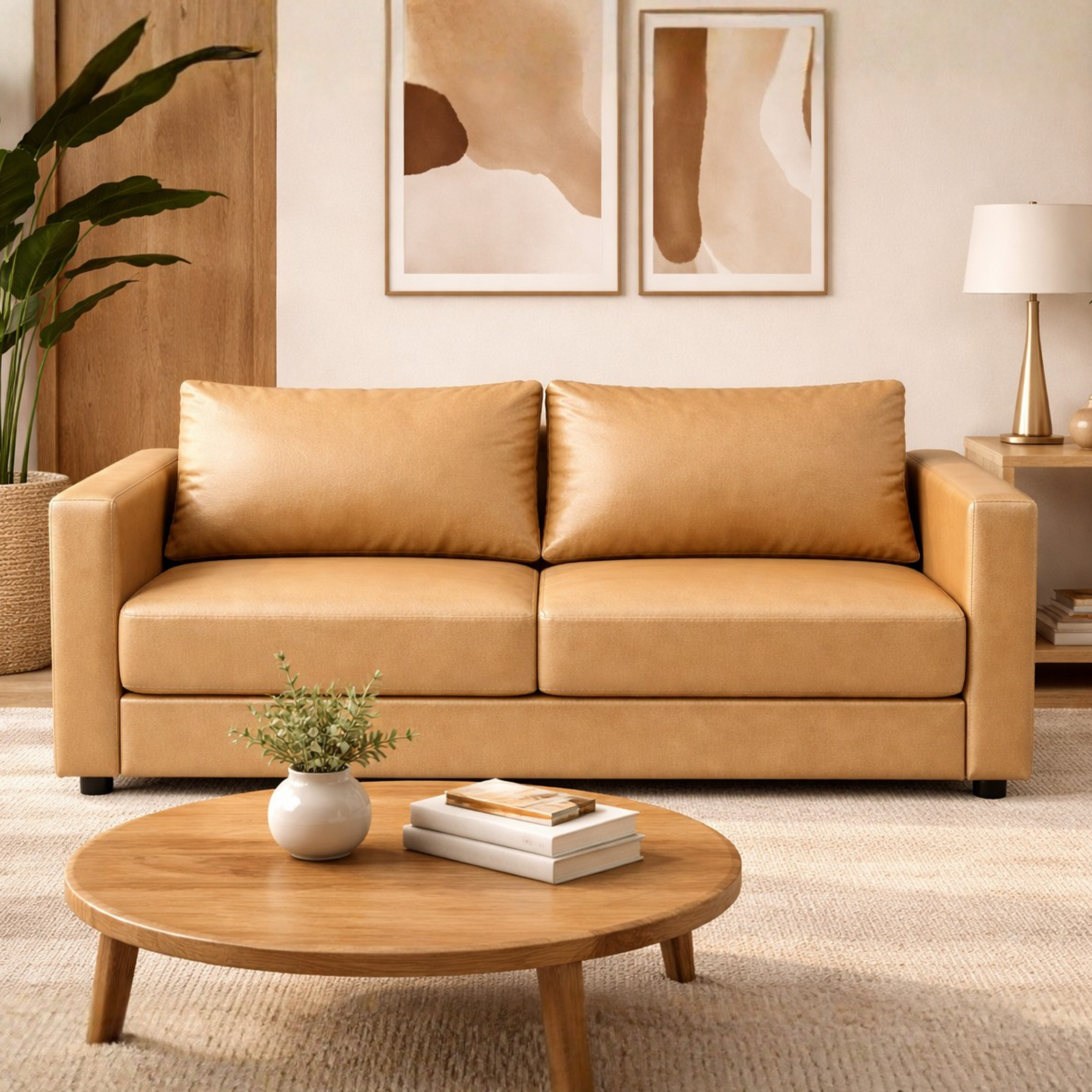 GODREJ 2STR CUBED SOFA BED FAB CAMEL GODREJ