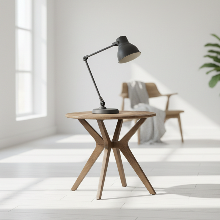 ARENA End Table Round XACH Walnut Legs Sheesham Top ARENA