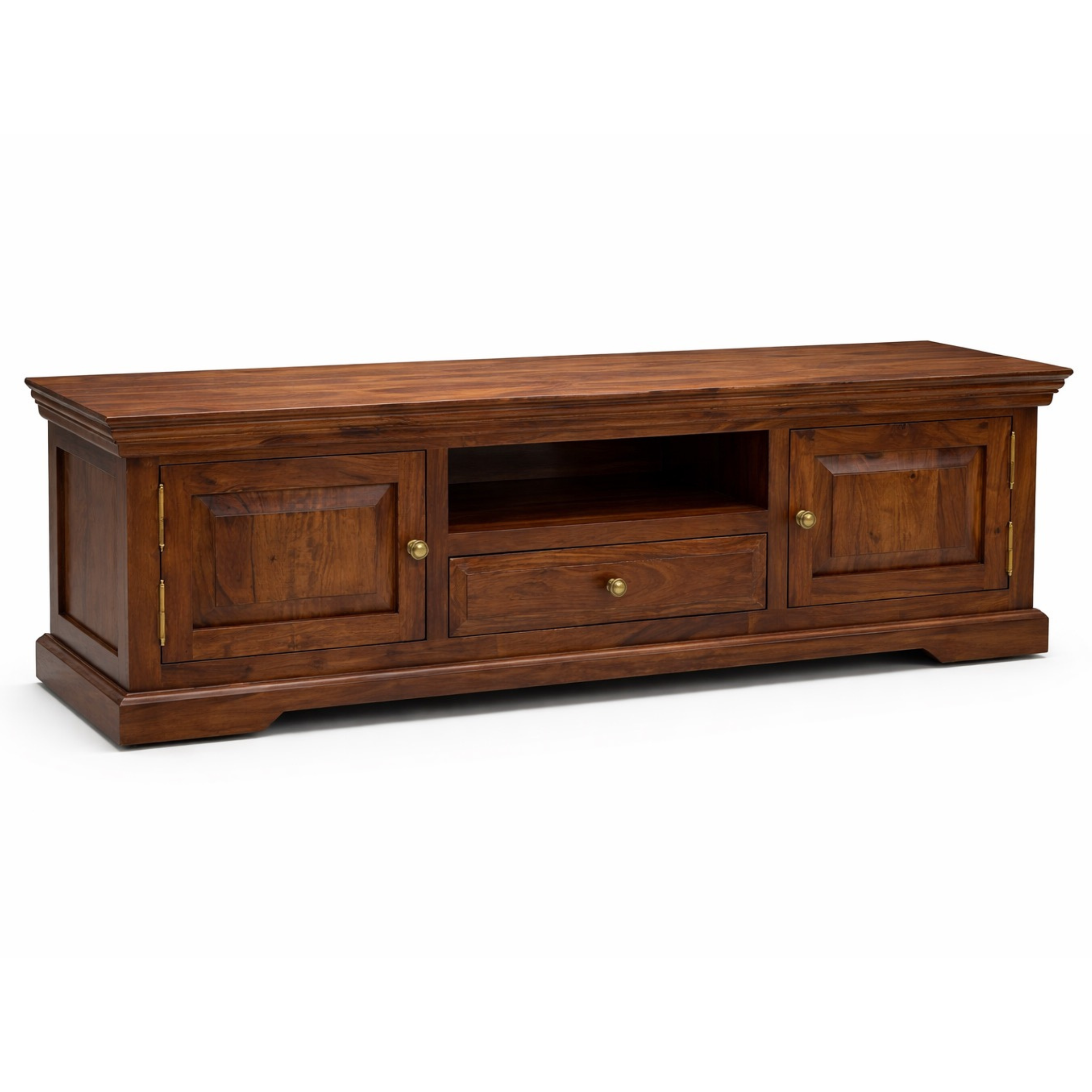 ARENA TV CABINAT R2110 VINTAGE 1 DRAWER 2 DRS LIGHT HONEY BROWN ARENA