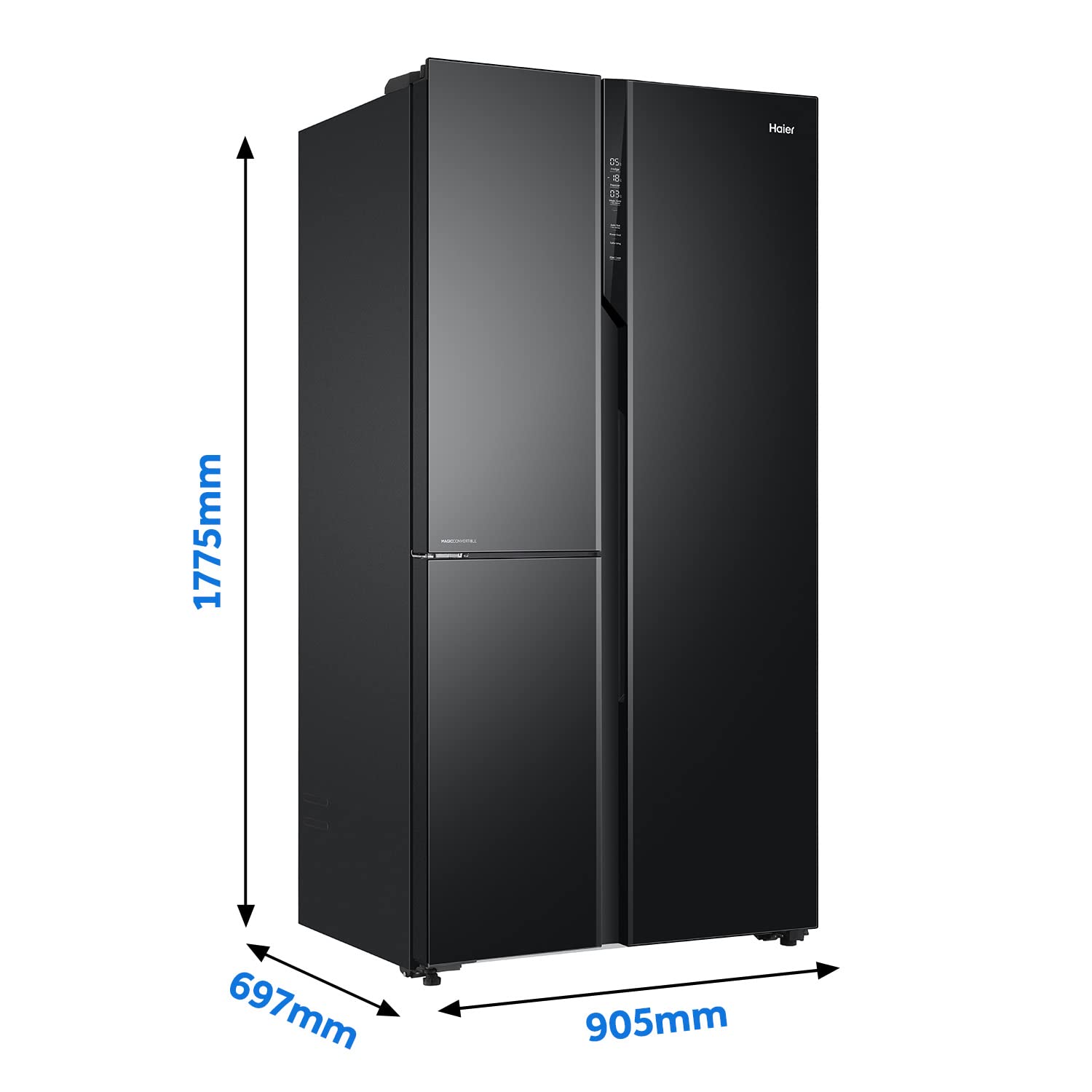 Haier 628L 3 Door Convertible Side By Side Refrigerator