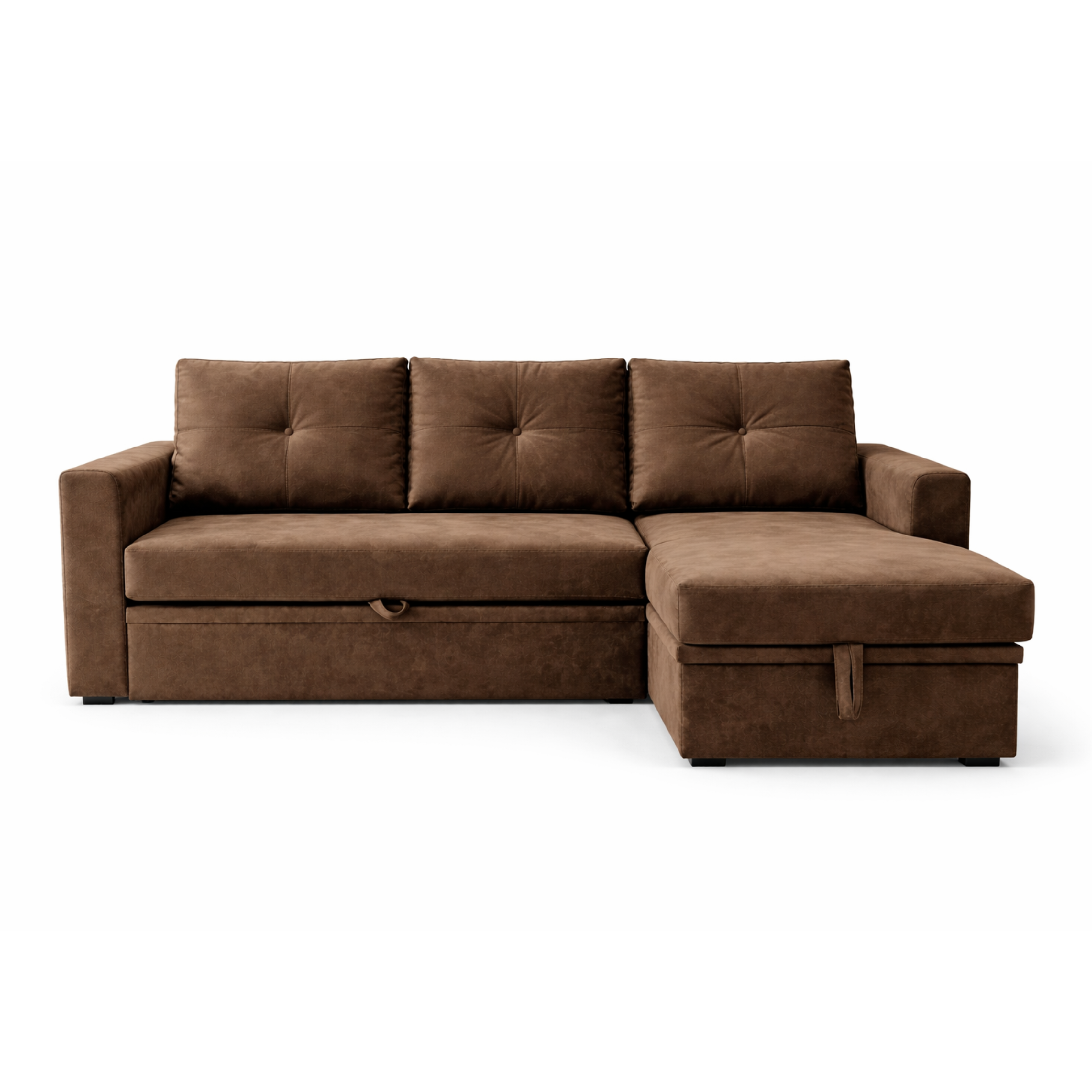 ARENA L SHAPE SOFA BED CASIO WITH STORAGE  BROWN ARENA