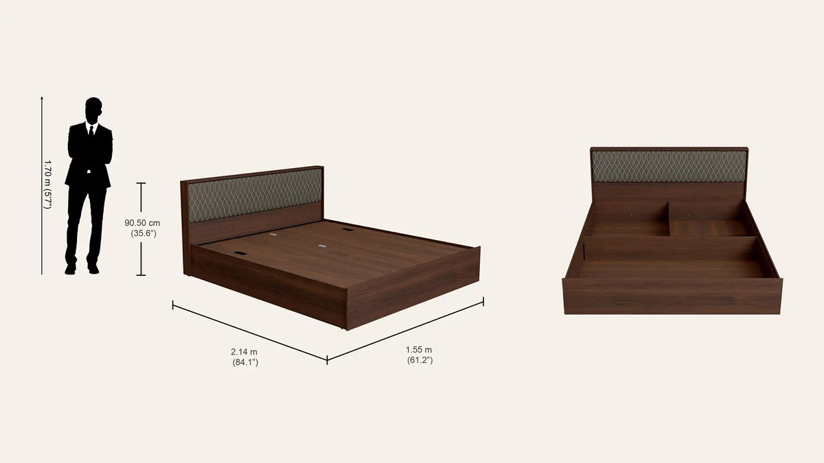 GODREJ QUEEN BED EDEN V2 DARK WALNUT GODREJ