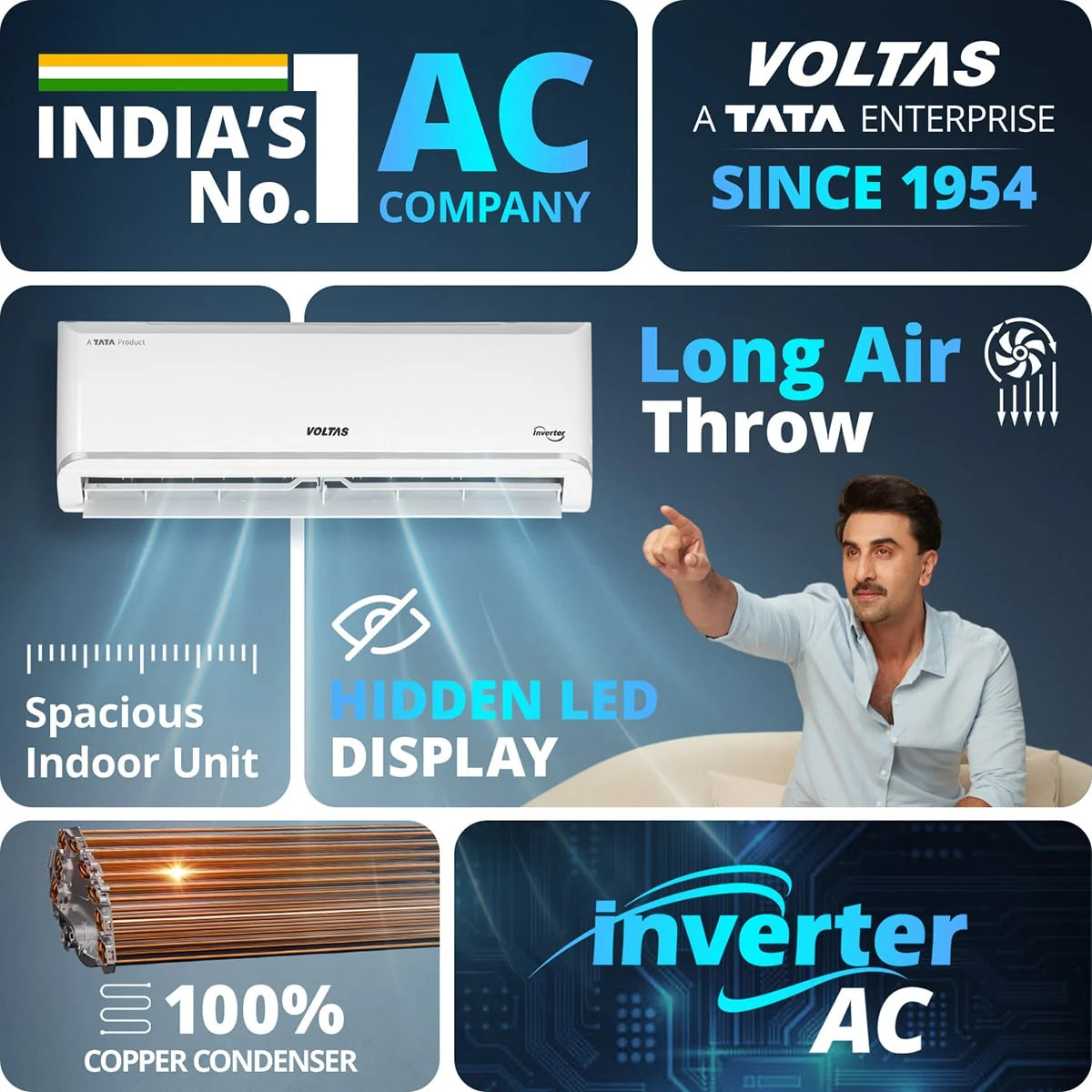 VOLTAS AC-INDOOR UNIT SAC 183INV VECTRA ZEN SILVER  INVERTER 1.5 VOLTAS