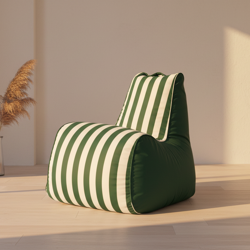 ARENA BEAN BAG GARDEN LOUNGER EVGRL05 GREEN STRIPES ARENA