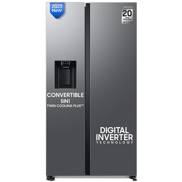 SAMSUNG RS78CG8543SL 633 Ltr Convertible 5in1 Side by Side Water & Ice Dispenser Refrigerator