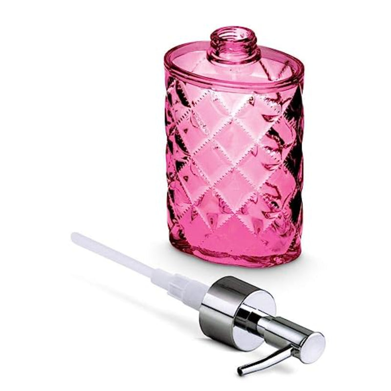 Crystal Acrylic Soap Dispenser | Shower Lotion, Gel, Conditioner, Liquid Shampoo Pump (Pink)