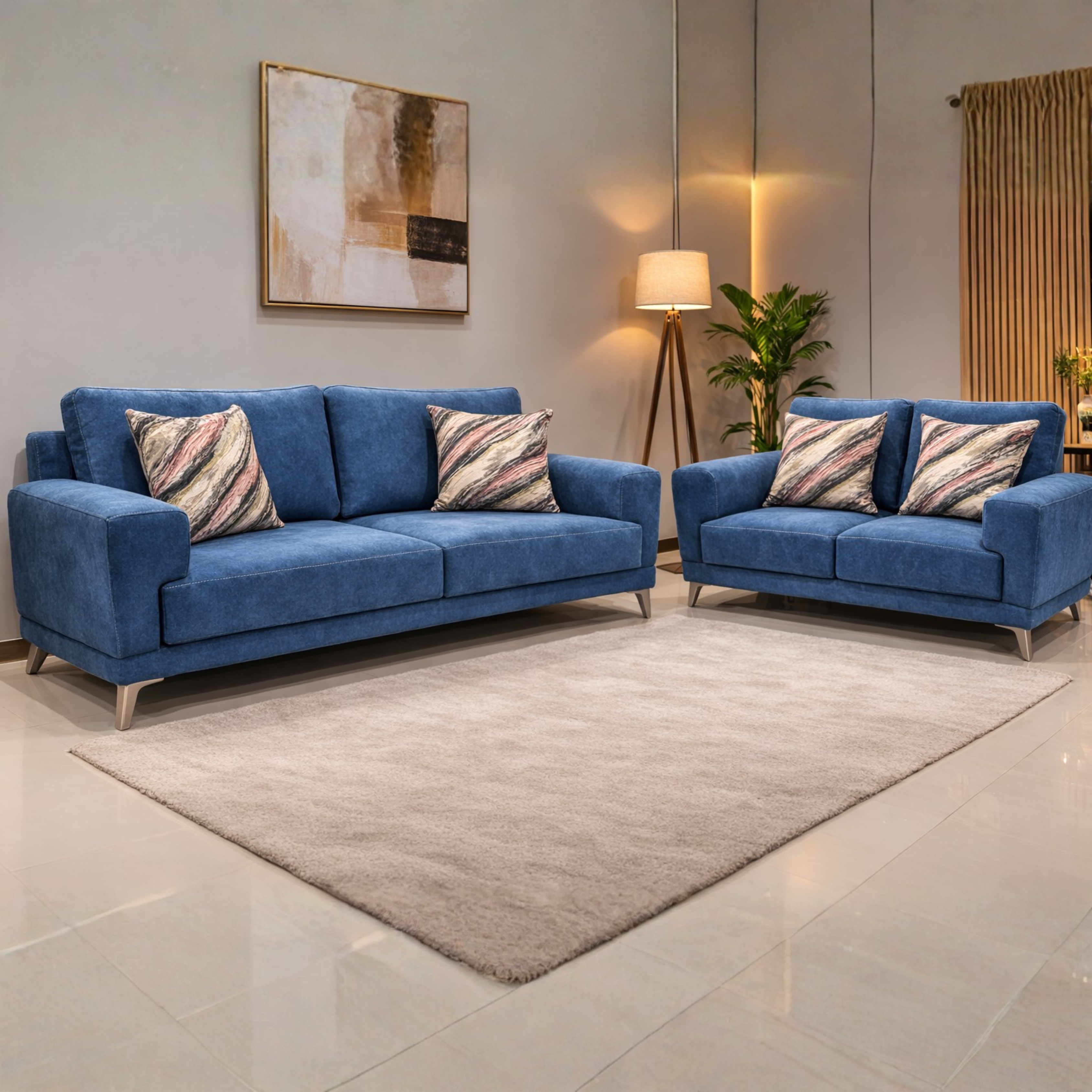 OONA 2 PCS SOFA ANTASI 3+2 BLUE OoNA