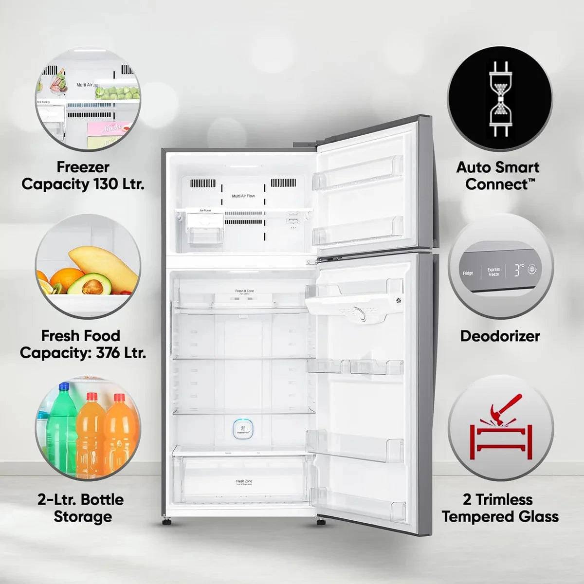 LG REFRIGERATOR-FF-DD  GN-M702HLHM PLATINUM SILVER546 LTR FROST LG
