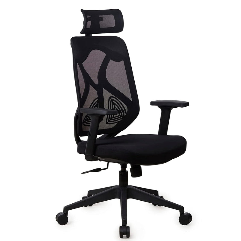 ARENA High Back Chair Ergon Nylon Base Mesh Back Black Support