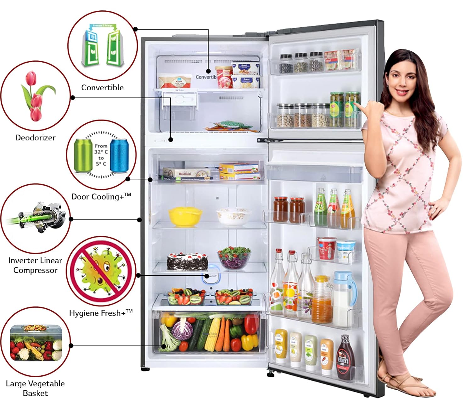 LG REFRIGERATOR-FF-DD  GL-T502XPZ3  SHINY STEEL 471 LTRS LG