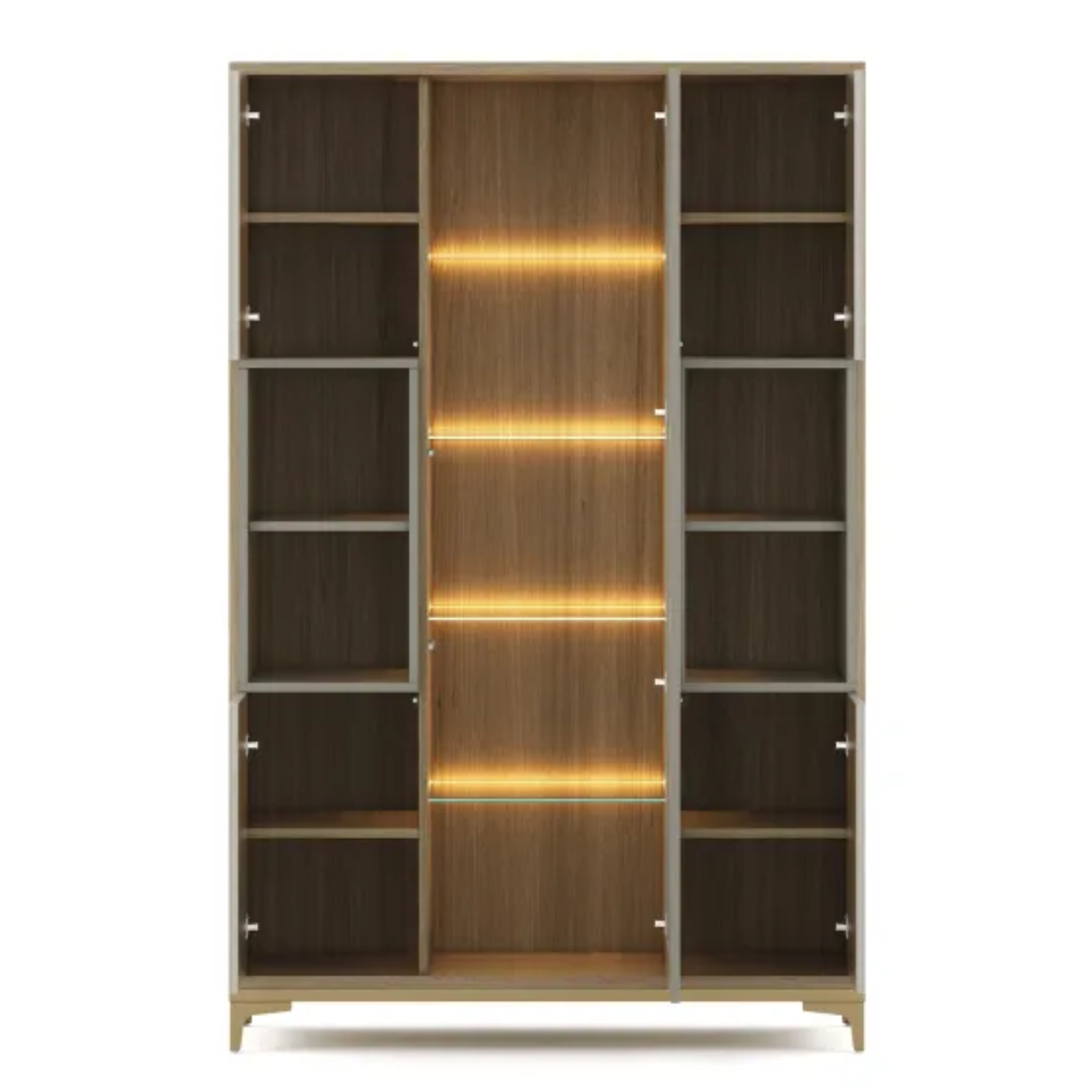 Kosmo Crockery Unit C120GL – Santa Oak & Bamboo Flute Finish CMM Arena Retails Pvt Ltd