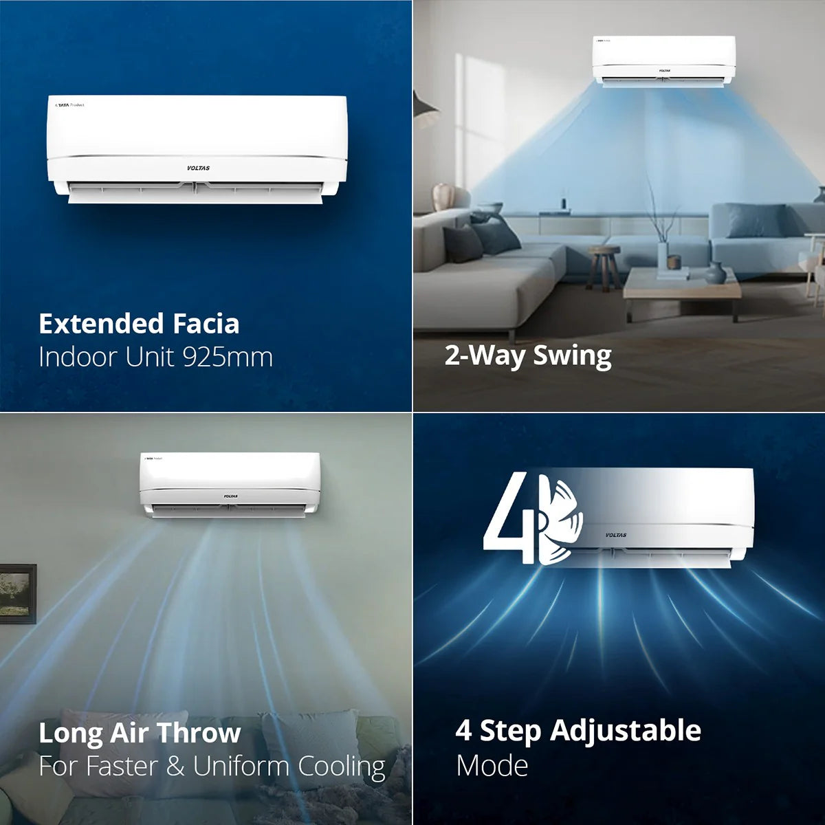 VOLTAS AC-INDOOR UNIT SAC 183V VECTRA ZENITH SILVER   1.5 TON VOLTAS
