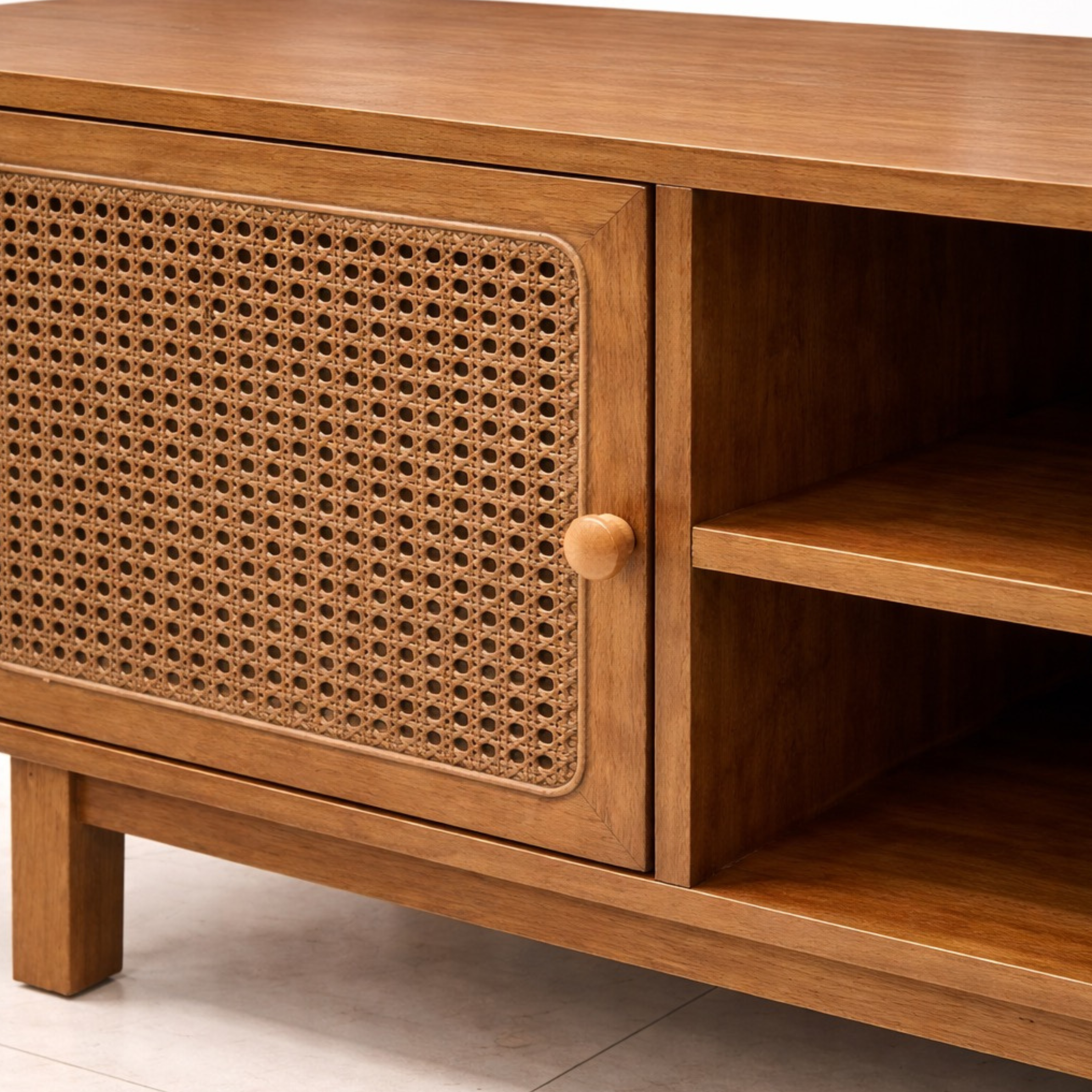 ARENA TV CABINET ITG816TV DOOR WITH RATTAN LIGHT WALNUT ARENA