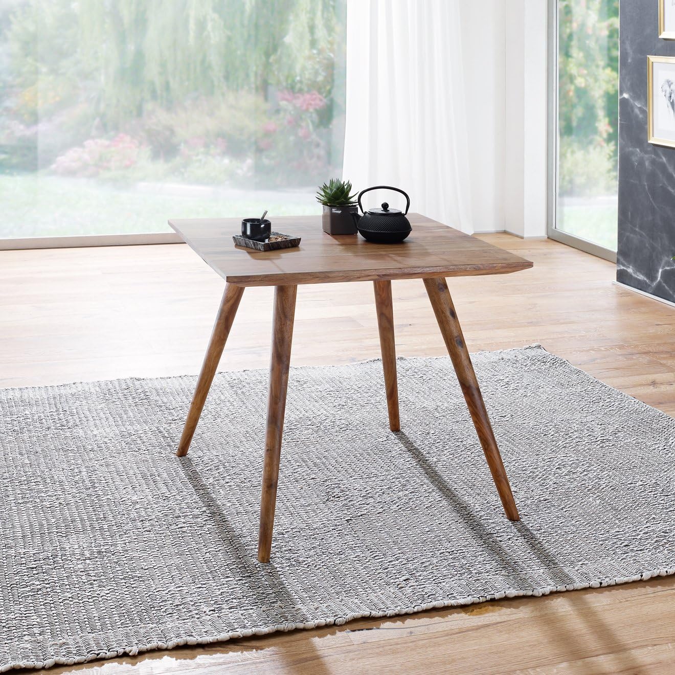 ARENA TROY Bar Table Sheesham Top Walnut Legs