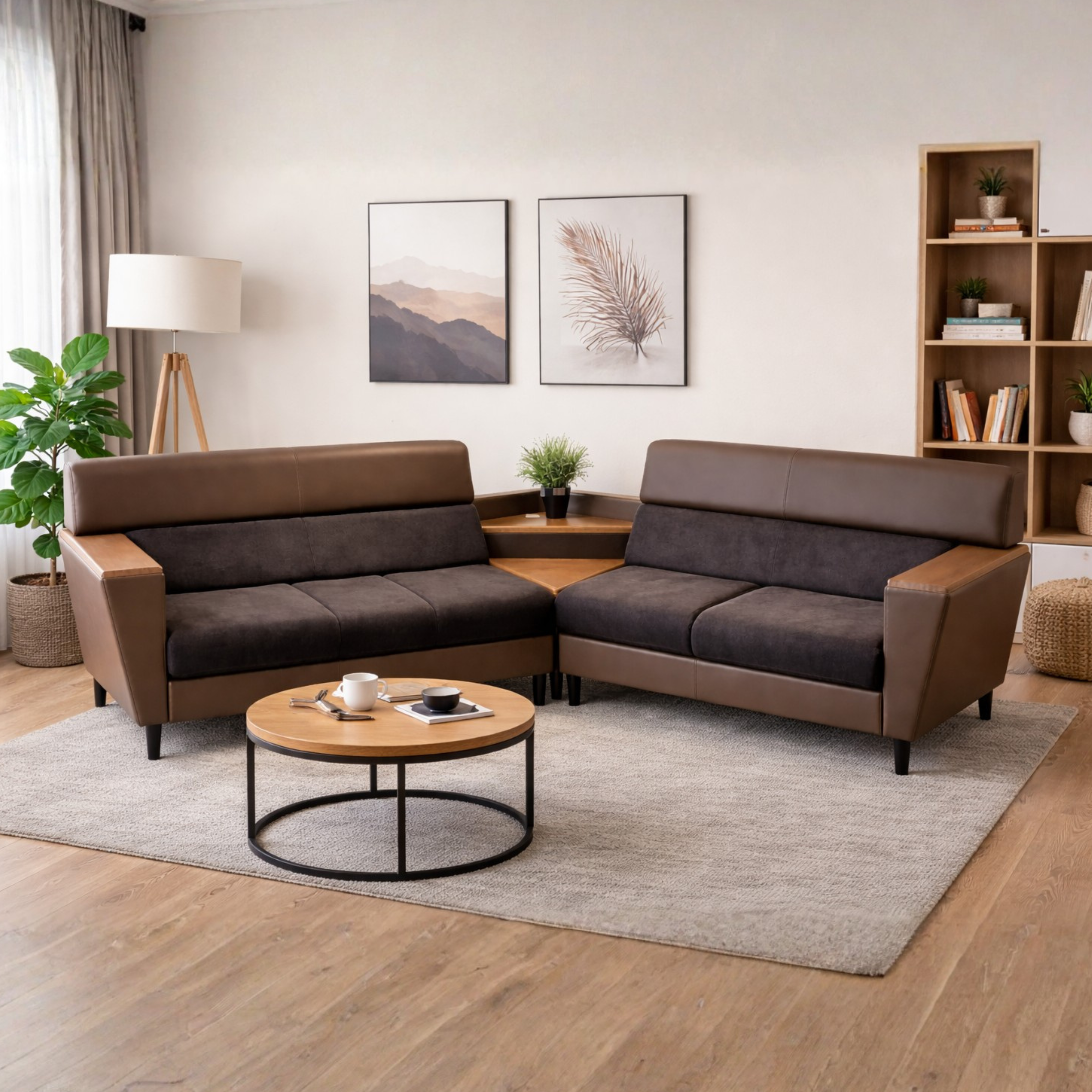 GODREJ VERTEX L SHAPE SOFA RH SLITHR PEBBL+DK GREY CMM Arena Retails Pvt Ltd