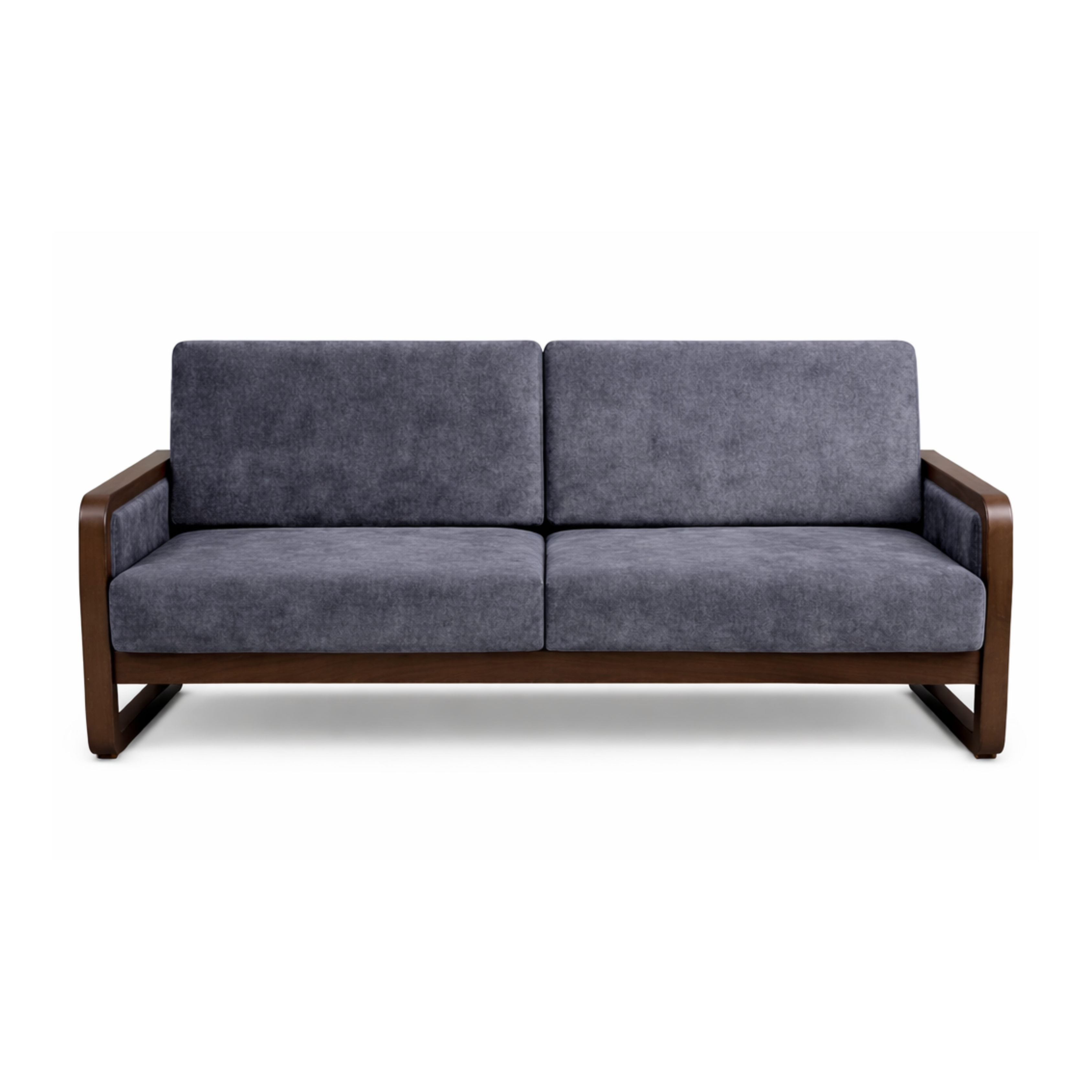 ARENA 3 SEATER SOFA NEW TEXAS WALNUT MATT GREY UPHOLSTRY ARENA