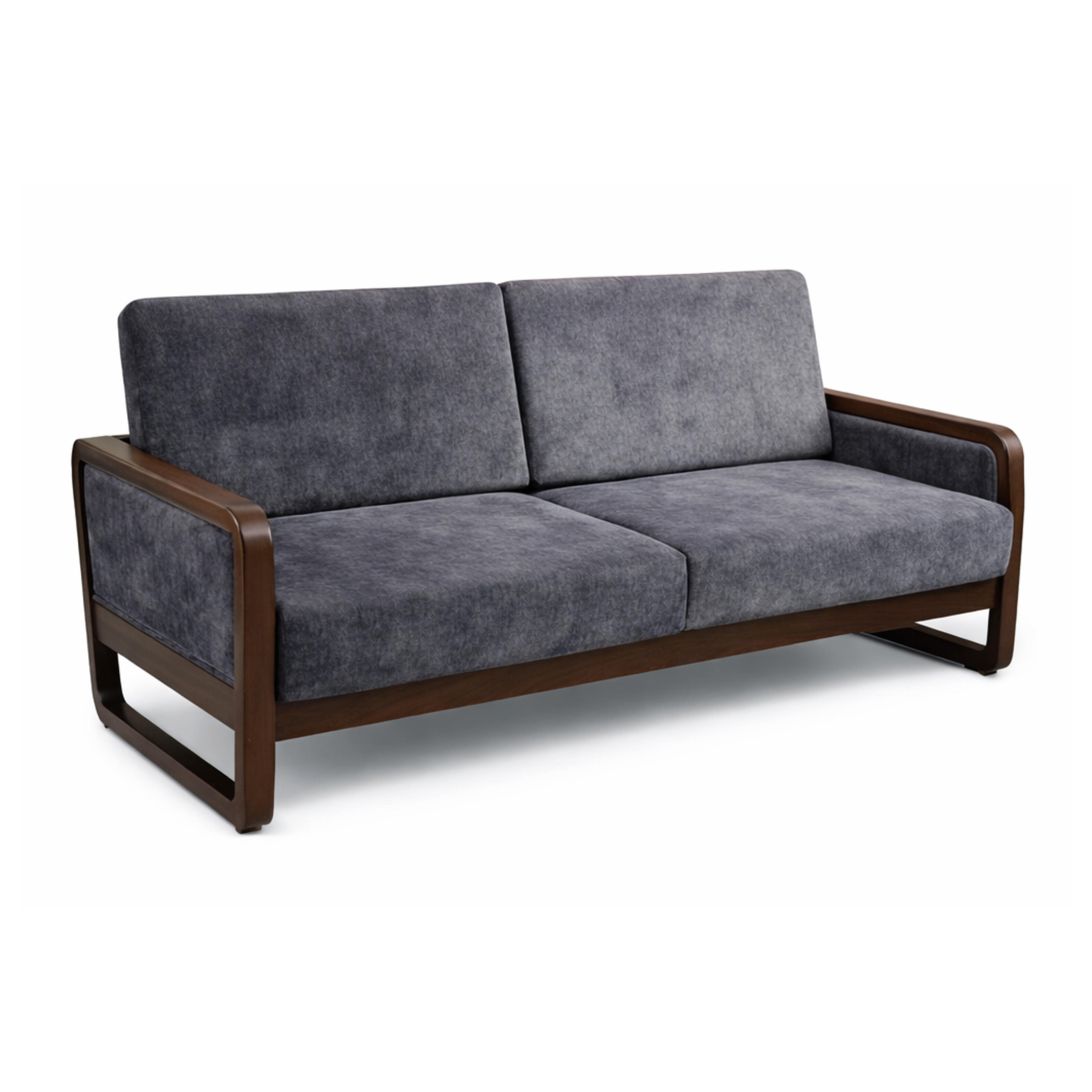 ARENA 3 SEATER SOFA NEW TEXAS WALNUT MATT GREY UPHOLSTRY ARENA