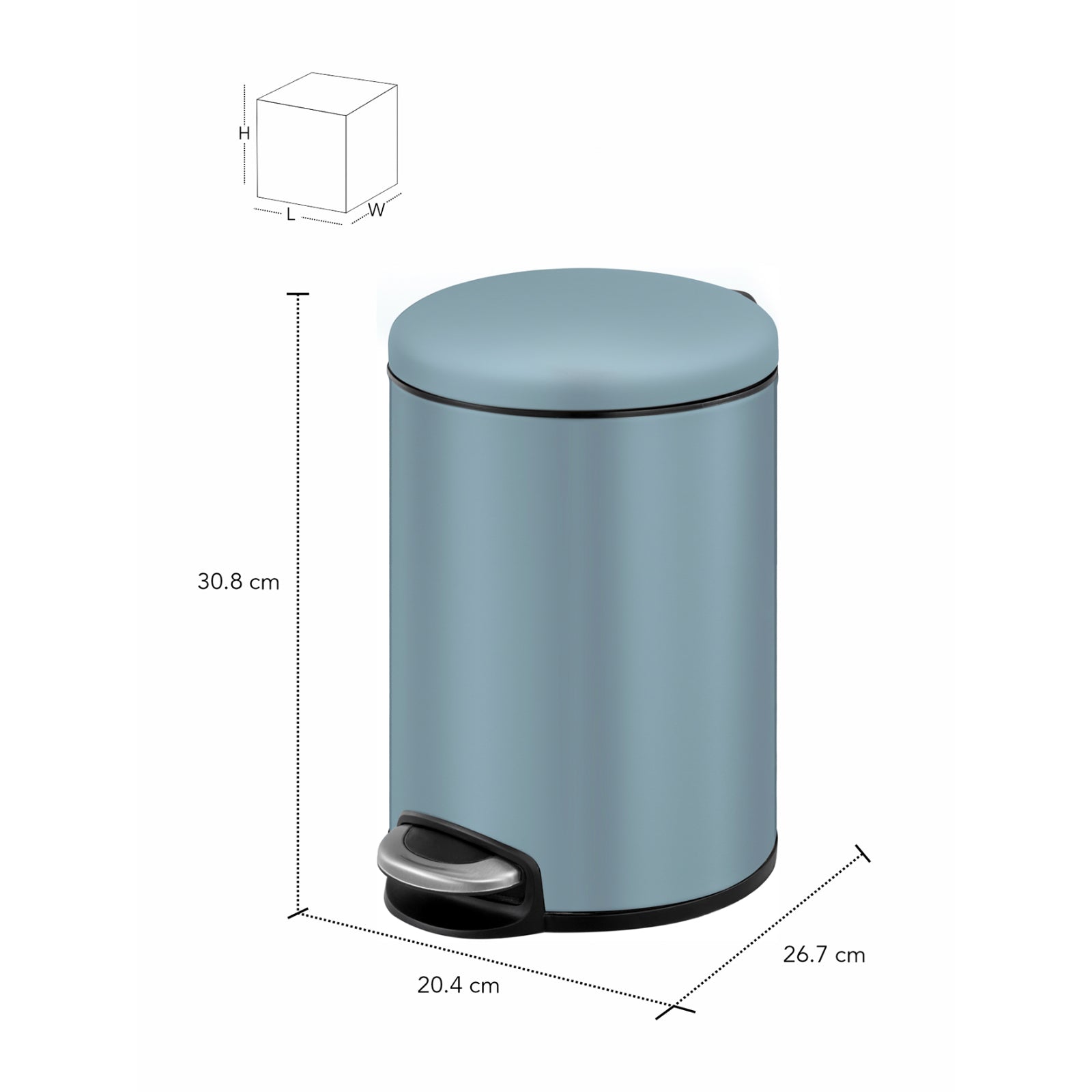 OoNA Stainless Steel Fingerprint Resistant Step Bin 9213 MAGGEY (Titanium Blue, 5L)