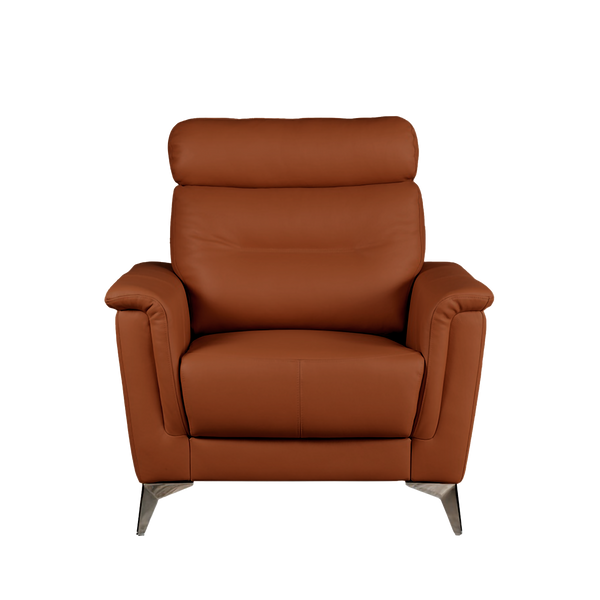 FURNITECH IRIS Single Seater Sofa CYPRUS Leather PVC Dark Brown