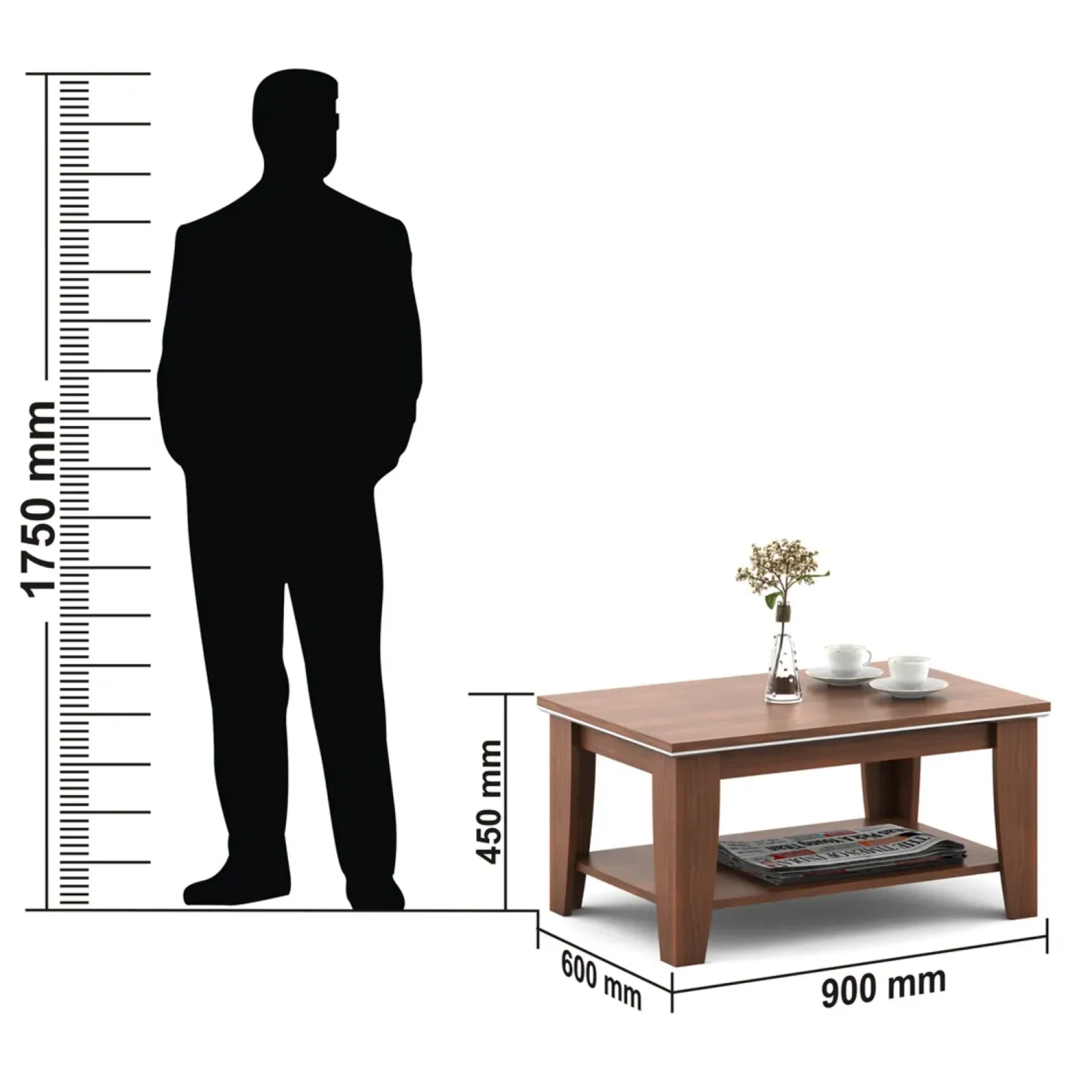 SPACEWOOD CENTRE TABLE RIGATO WALNUT ARENA