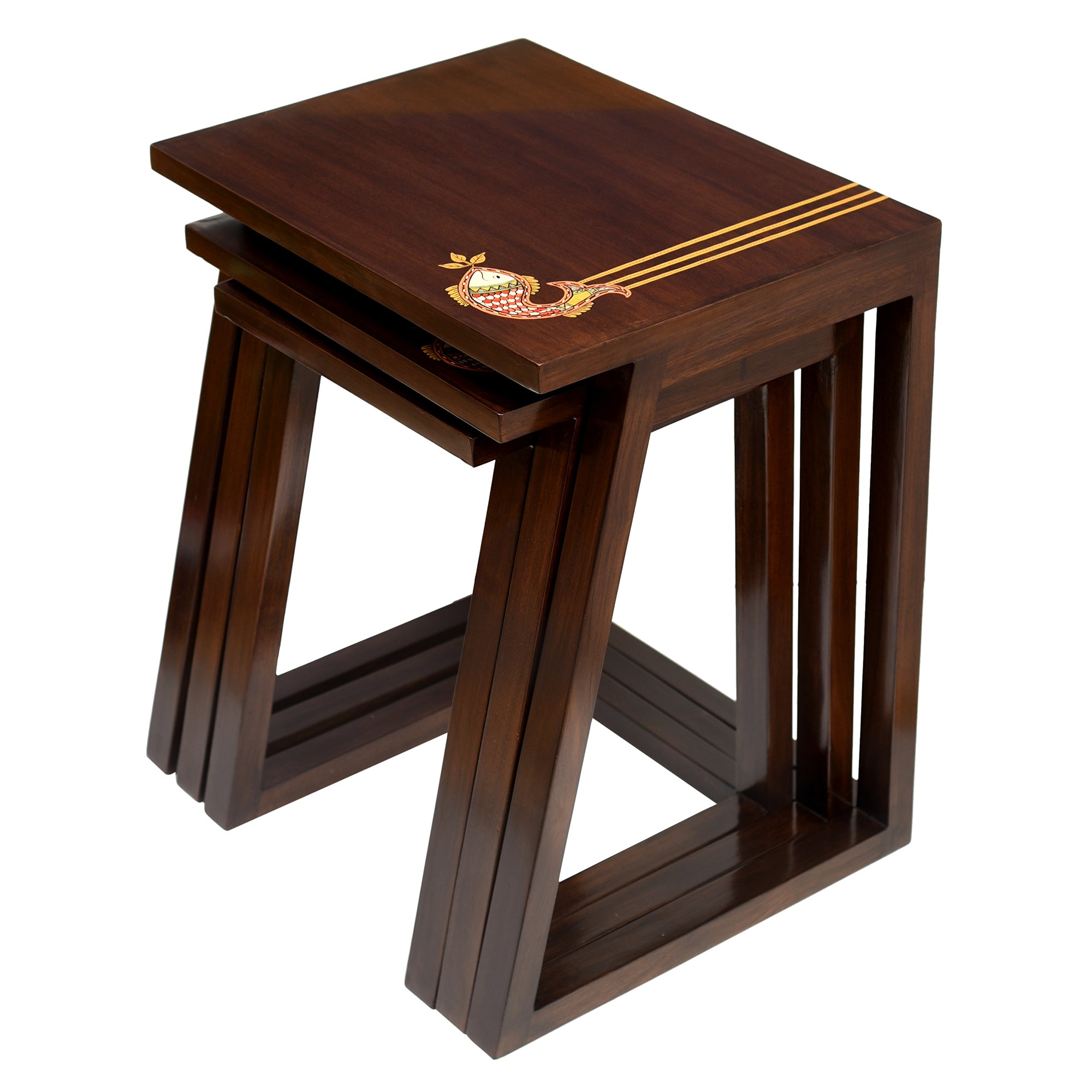 OoNA DAISY SO3 AAC290324 Teakwood Nest Of Table